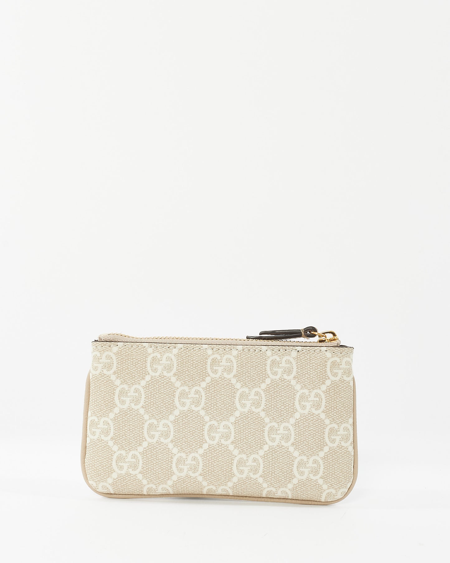 Gucci Beige/ White Monogram Coated Canvas Ophidia Keyring Pouch