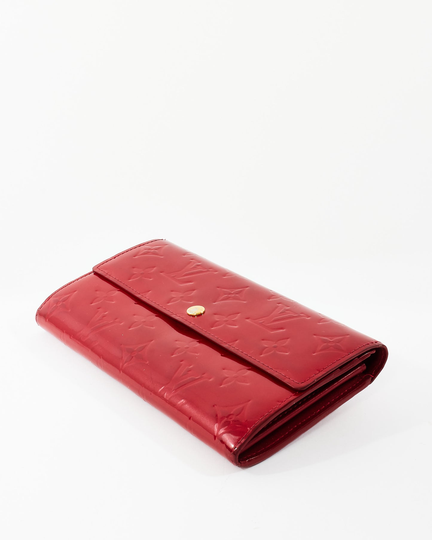 Louis Vuitton Red Monogram Vernis Patent Leather Sarah Wallet