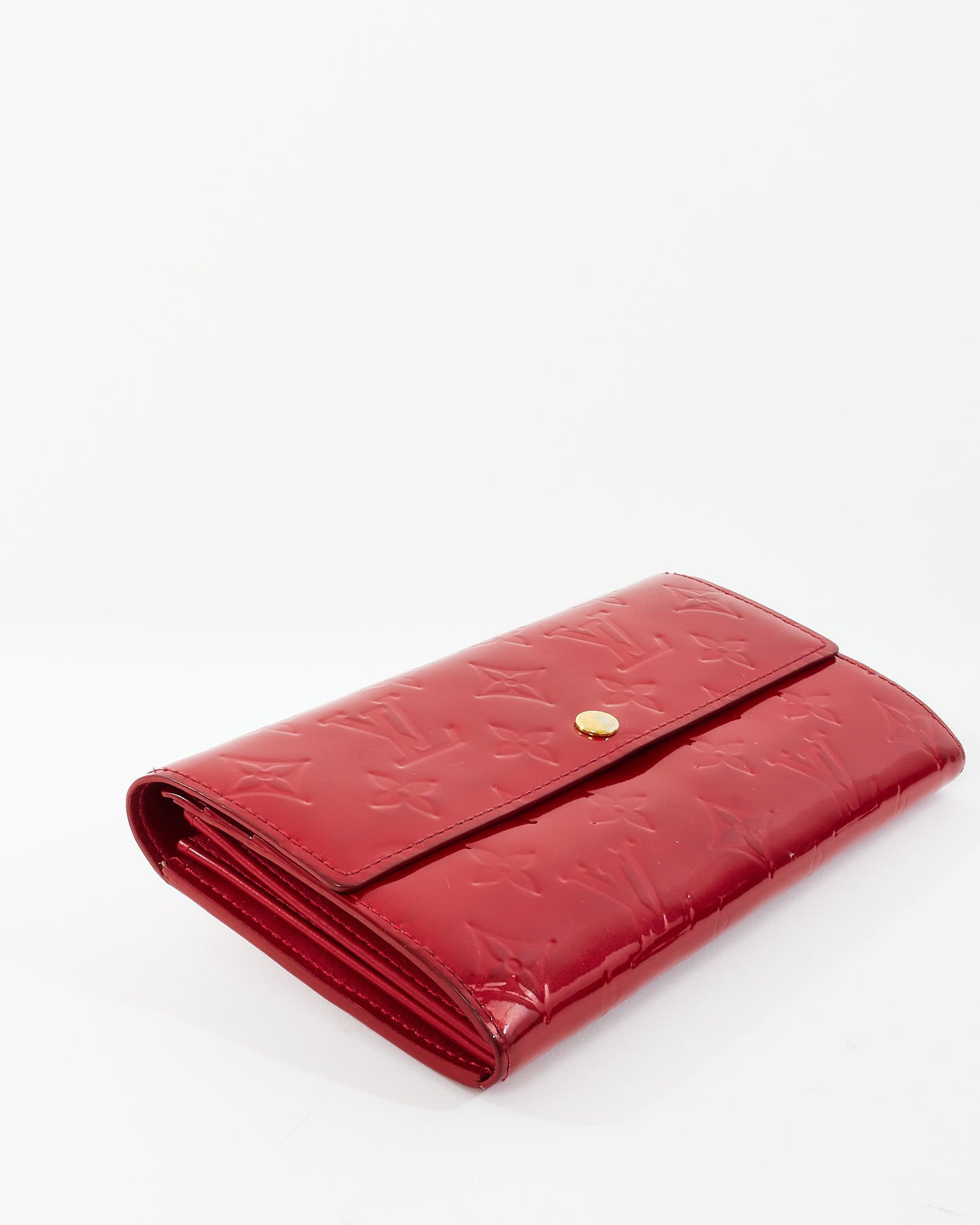 Louis Vuitton Red Monogram Vernis Patent Leather Sarah Wallet