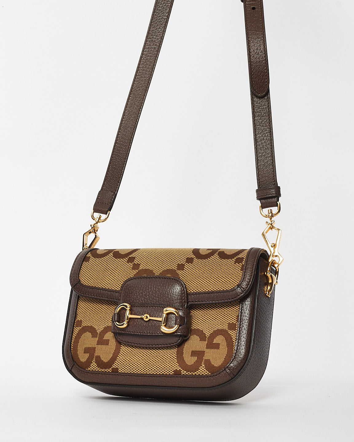 Gucci Brown Jumbo GG Horsebit 1955 Mini Bag