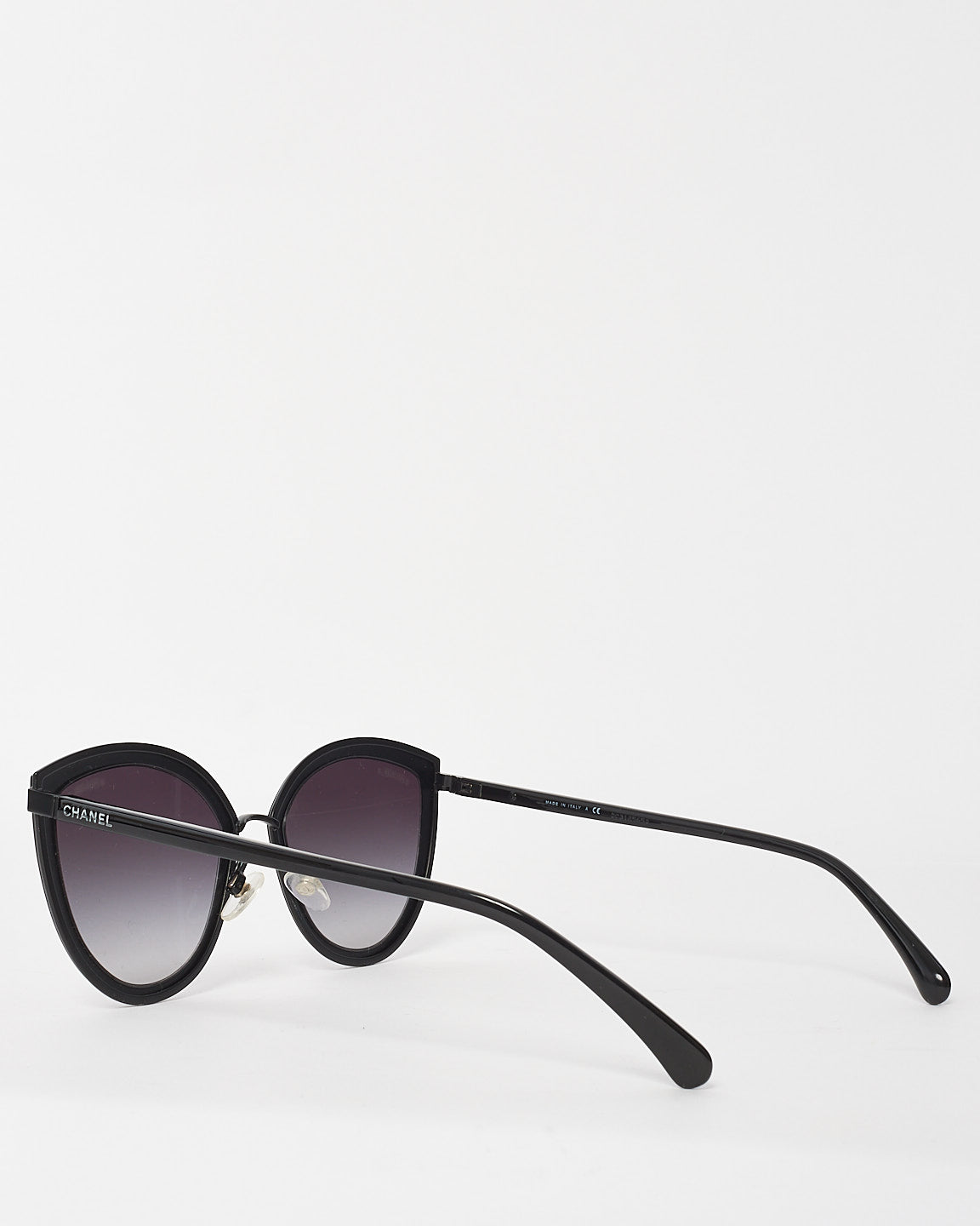 Chanel Black Metal Cat Eye Sunglasses 4222