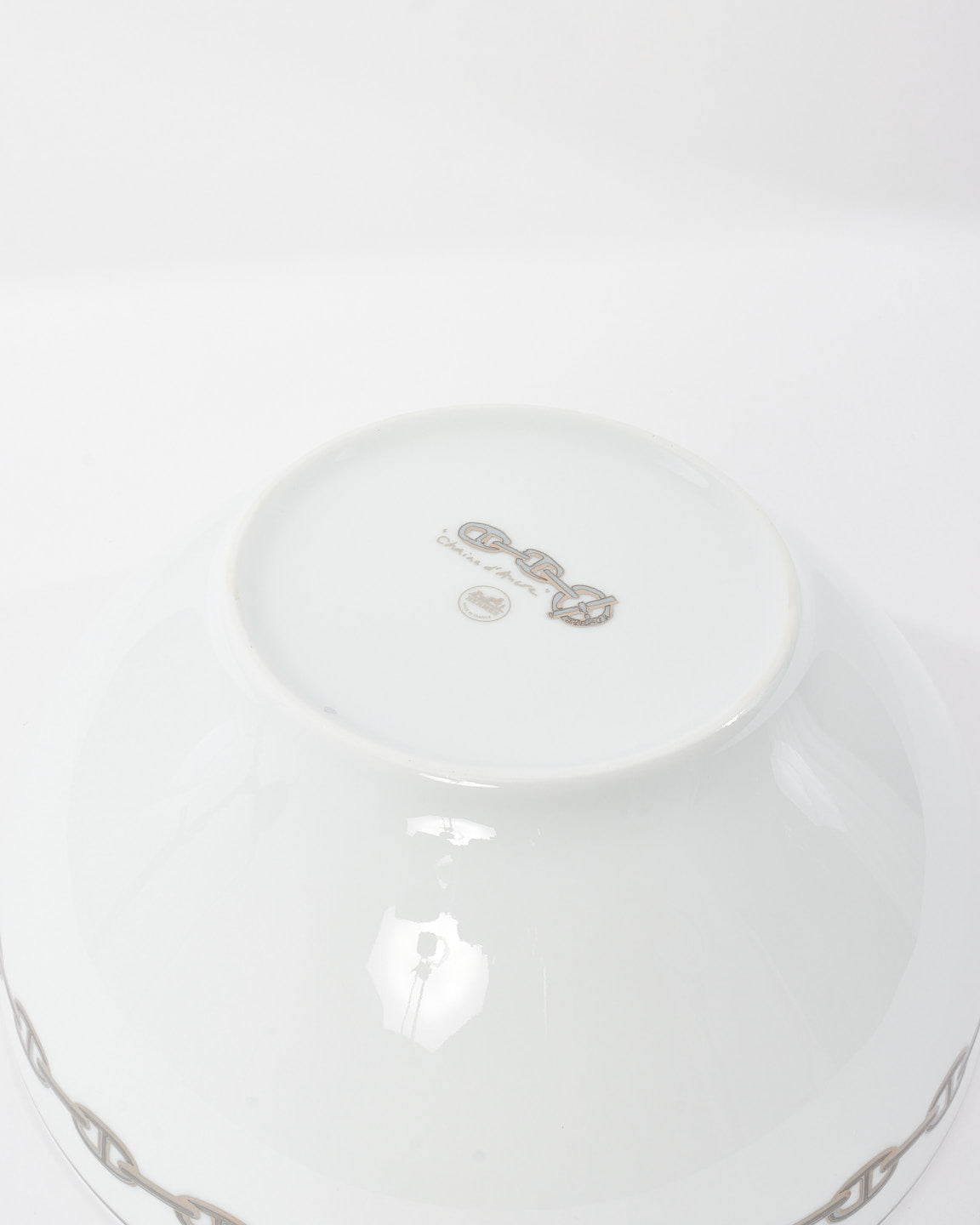 Hermès White & Silver Chaine D'Ancre Bowl