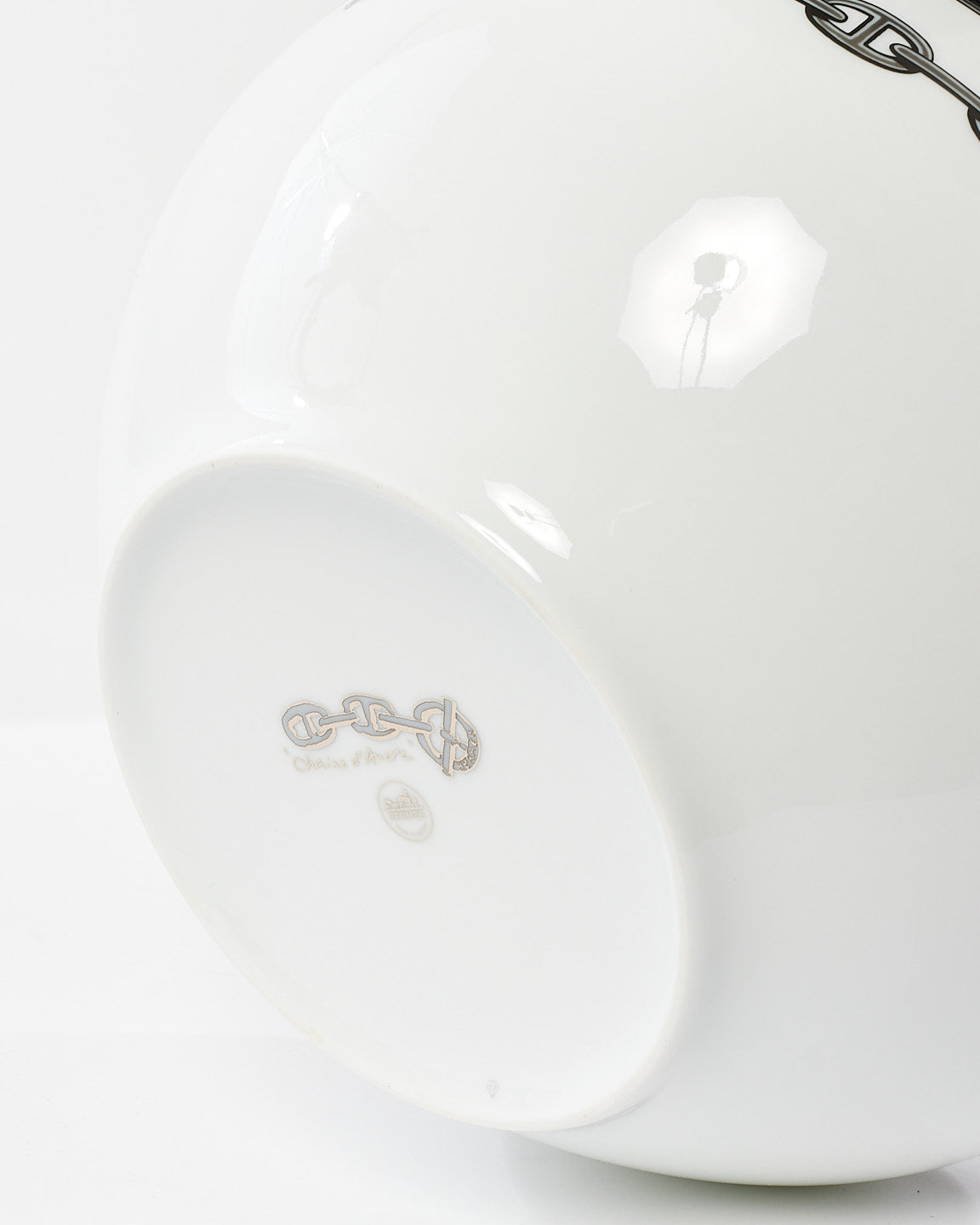 Hermès White & Silver Chaine D'Ancre Bowl