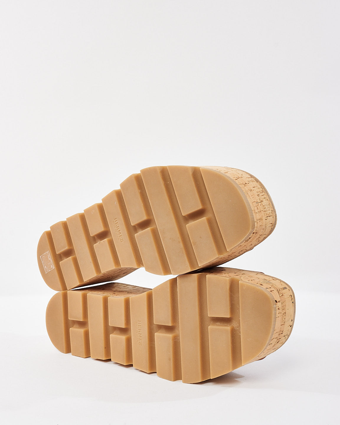 Hermès Tan (Gold) H Cork Eze 30 Platform Sandals - 37