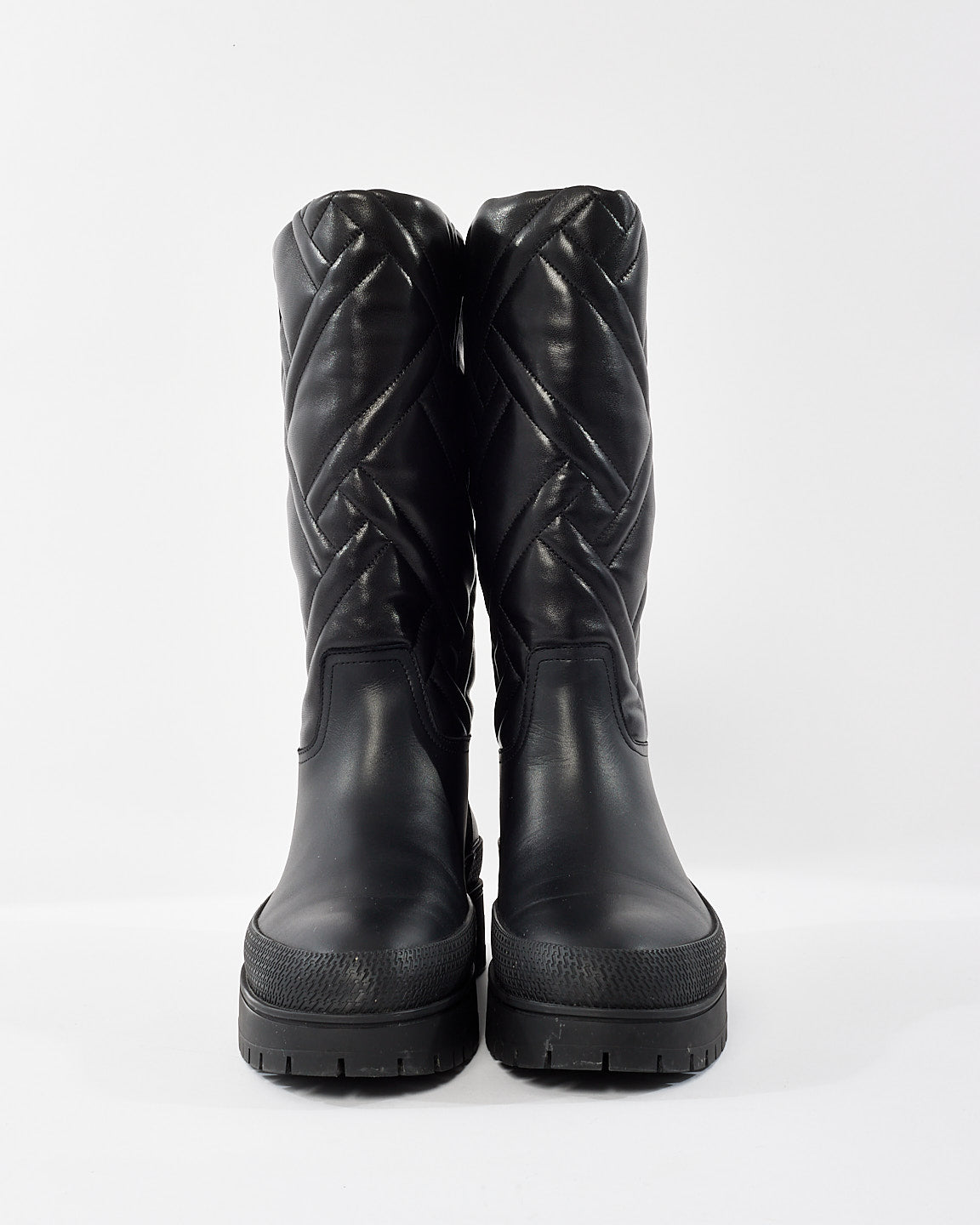 Hermès Black Leather Fuji High Shaft Boots  - 37.5