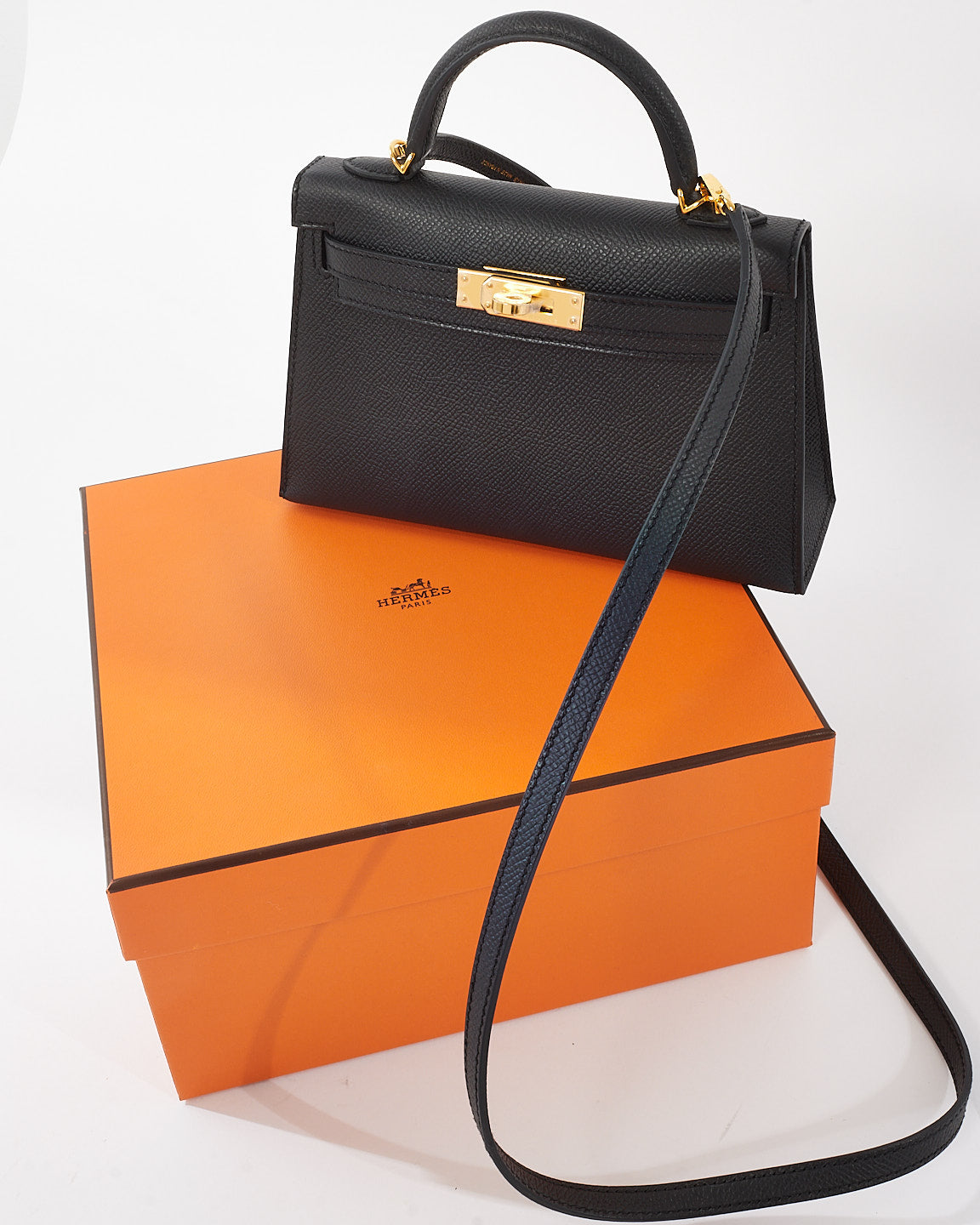 Hermès Black Epsom Leather Mini Kelly 20 with GHW