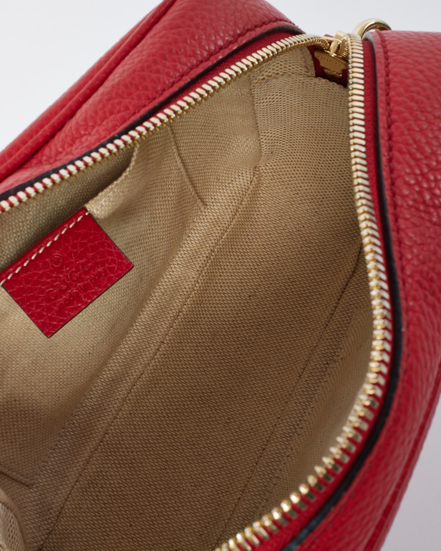 Gucci Red Leather Soho Disco Crossbody Bag