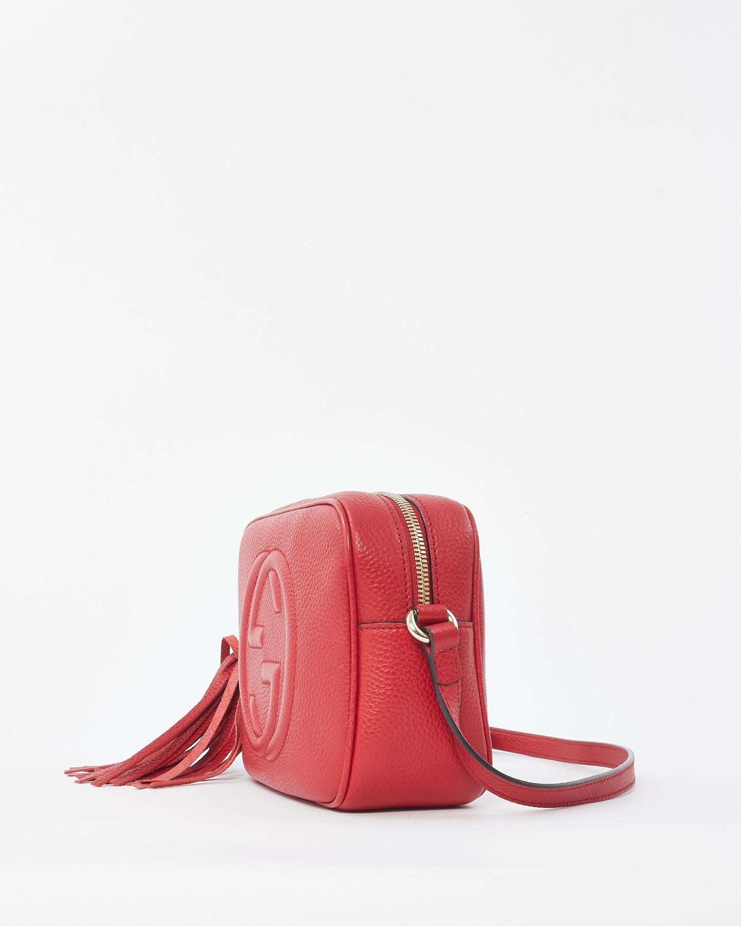 Gucci Red Leather Soho Disco Crossbody Bag