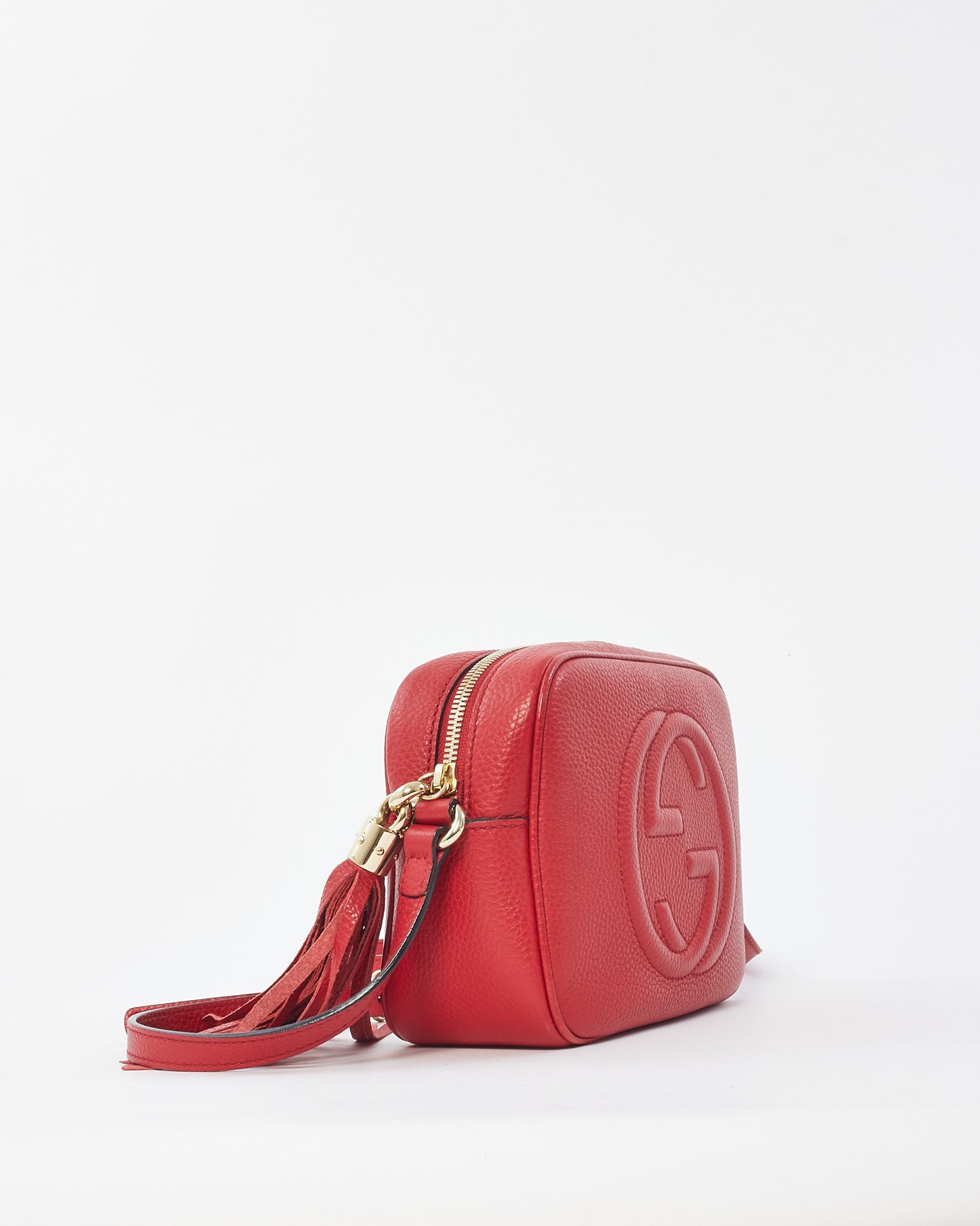 Gucci Red Leather Soho Disco Crossbody Bag