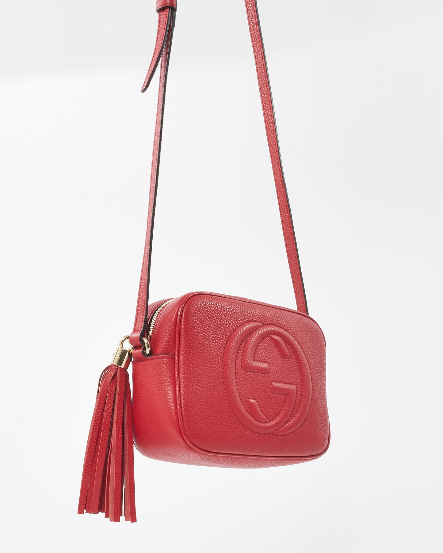 Gucci Red Leather Soho Disco Crossbody Bag