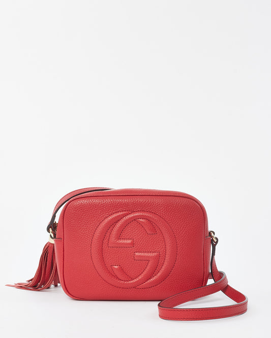 Gucci Red Leather Soho Disco Crossbody Bag