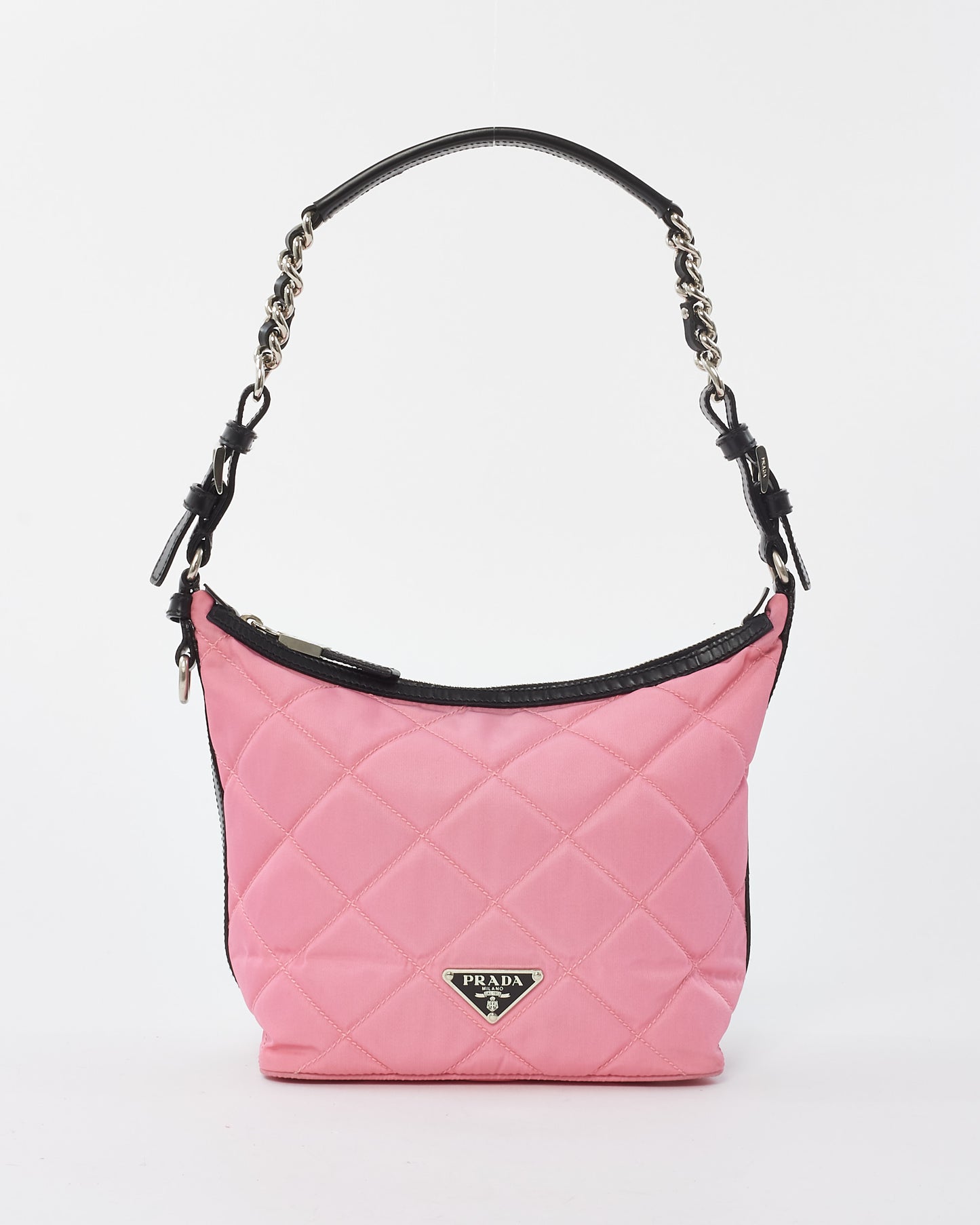 Prada Pink Quilted Nylon Vintage Shoulder Bag