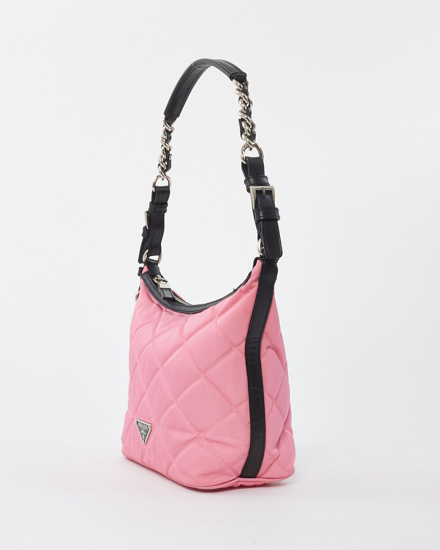 Prada Pink Quilted Nylon Vintage Shoulder Bag