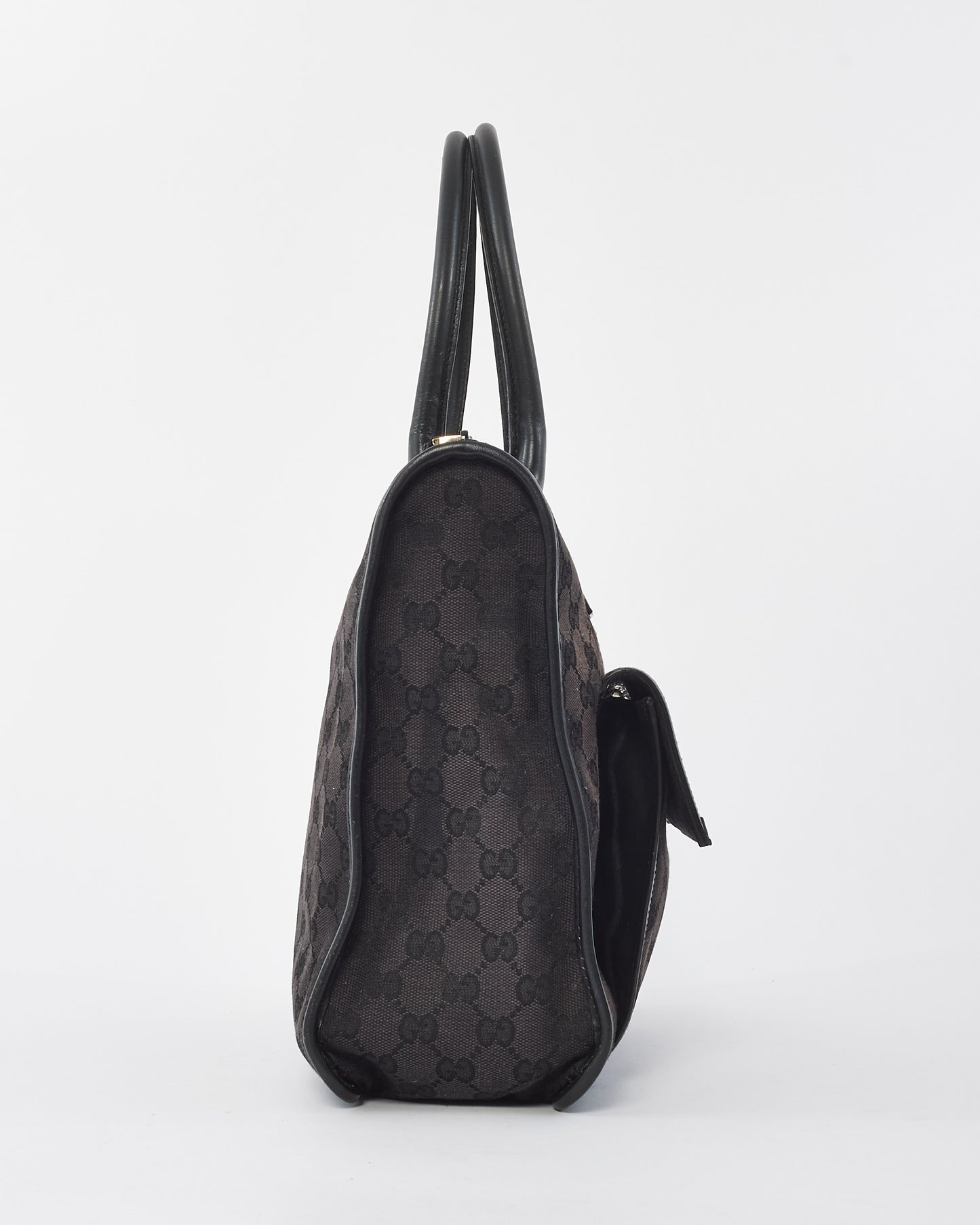 Gucci Vintage Brown GG Monogram Canvas Front Pocket Tote Bag