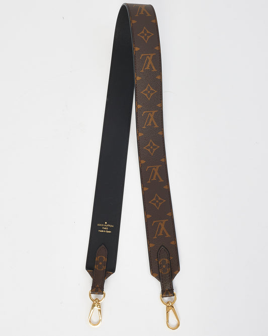 Louis Vuitton Black Leather & Monogram Canvas Bandoulière XL Strap