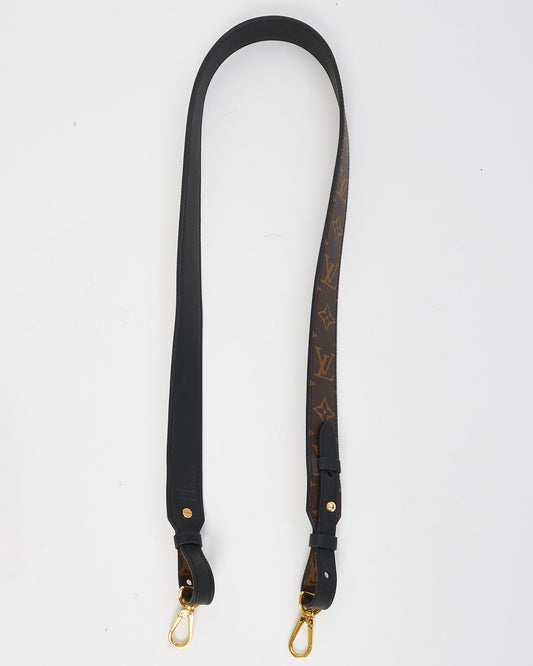 Louis Vuitton Black & Monogram Canvas Thick Bandoulière Strap