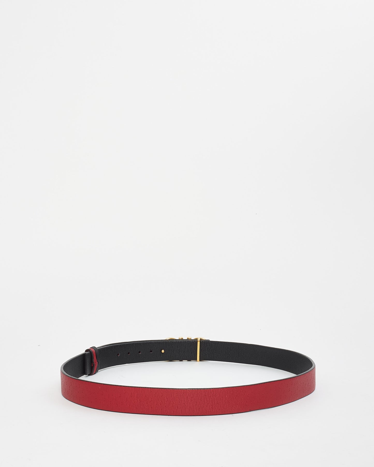 Salvatore Ferragamo Black & Red Reversible Leather Belt - 40/100