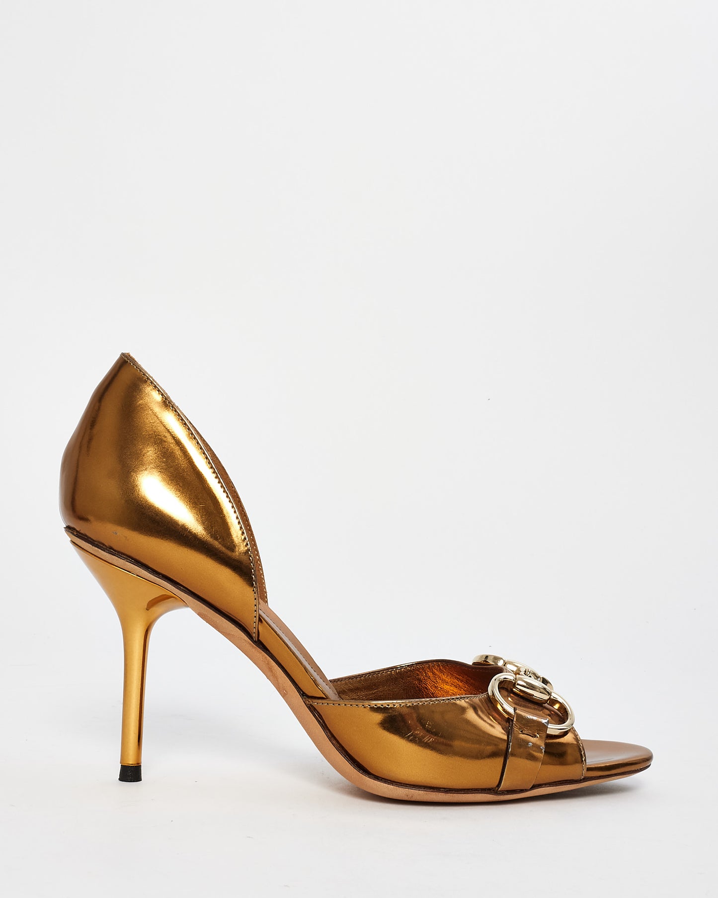 Gucci Metallic Gold Horsebit Heels - 6B