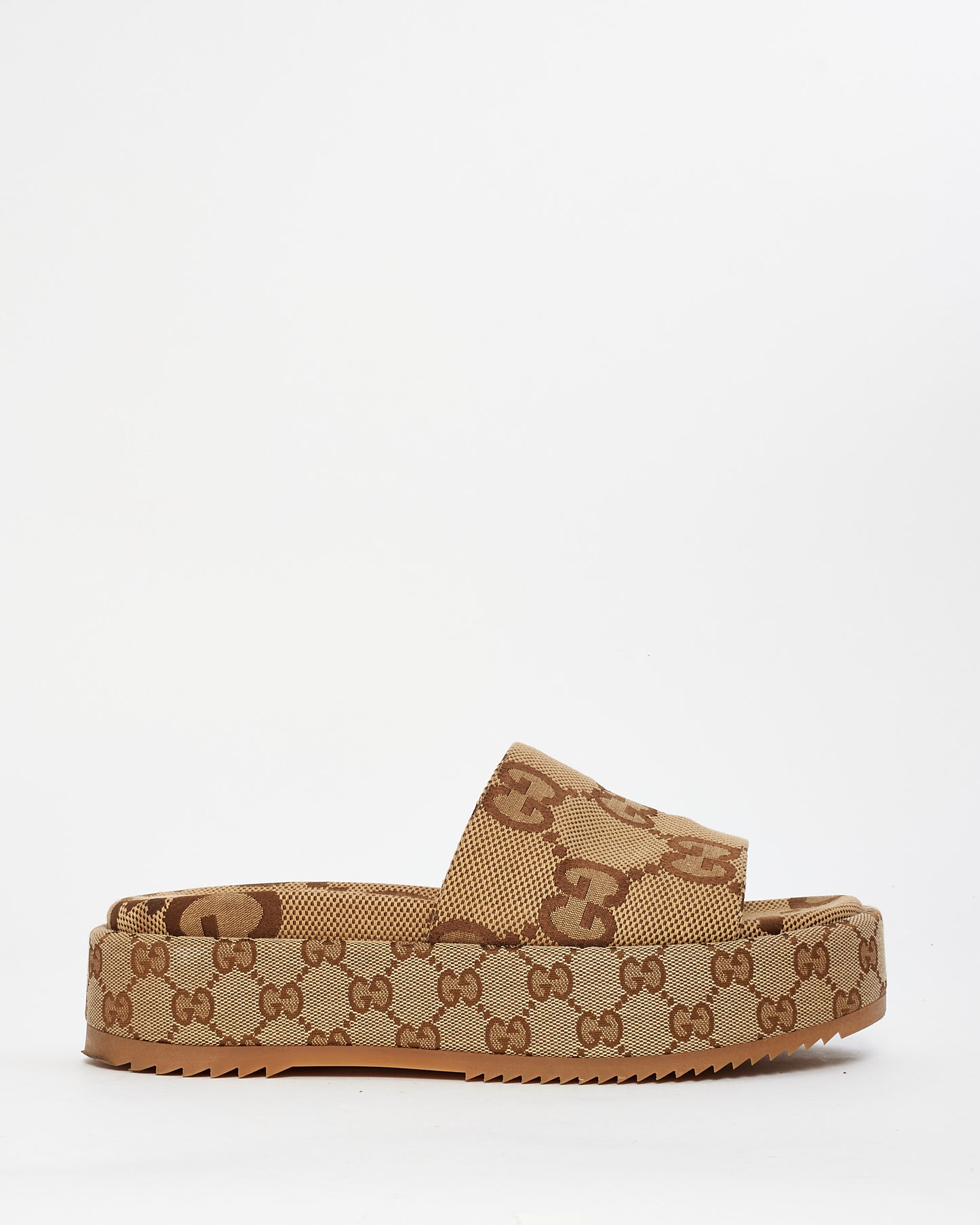 Gucci Monogram Canvas Angelina Platform Sandals - 40.5