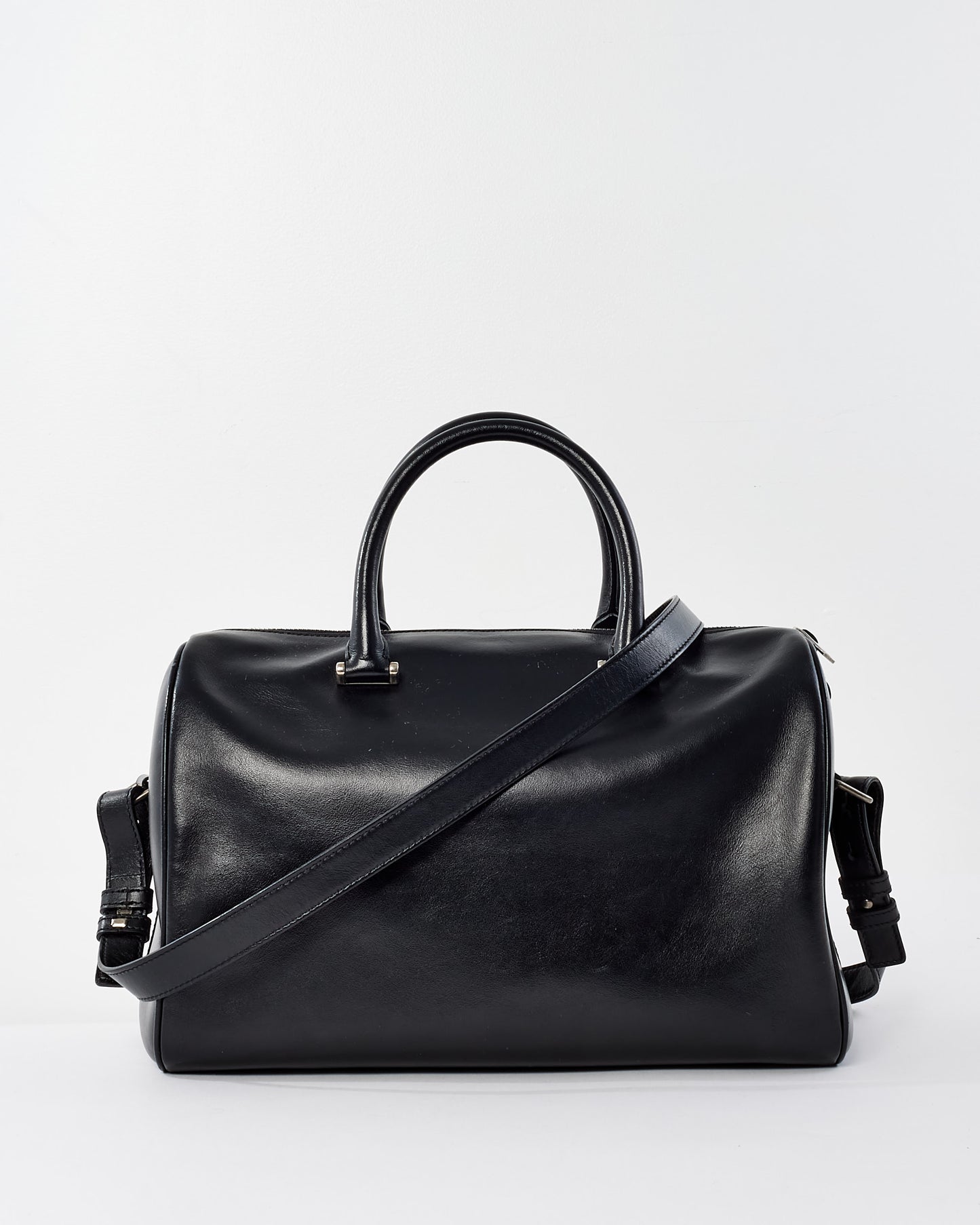 Saint Laurent Black Leather Studded Medium Duffle Bag