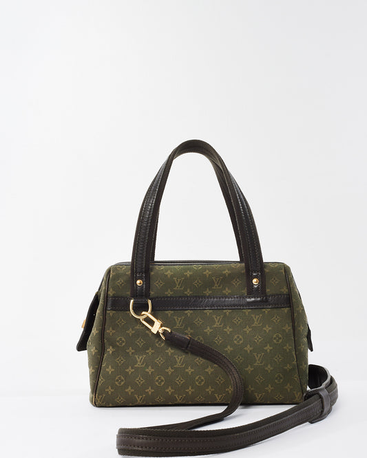 Louis Vuitton Green & Beige Monogram Mini Lin Canvas Josephine Bag with/ Strap