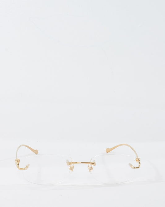 Cartier Rectangular Frameles "Panthère De Cartier" Glasses