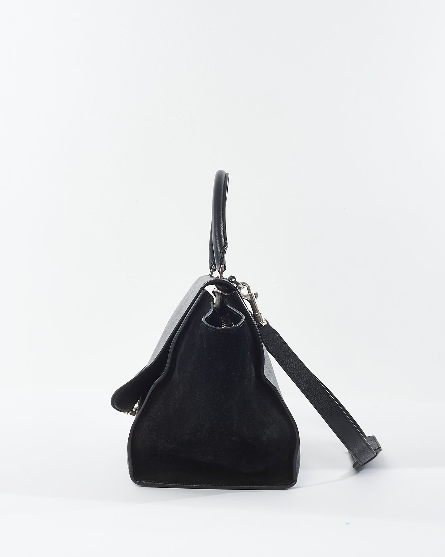 Celine Black Leather & Suede Trapeze Bag