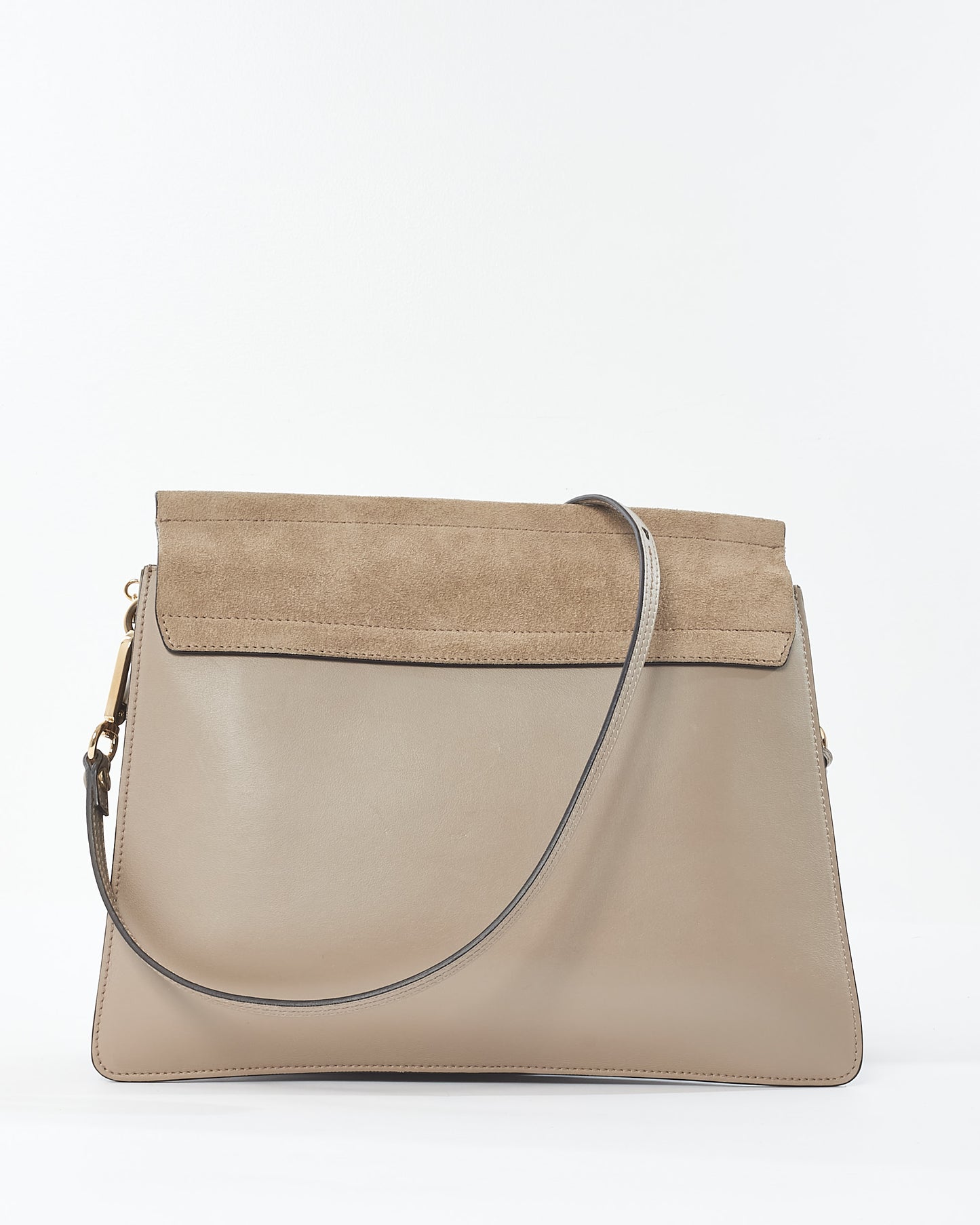 Chloé Taupe Suede & Leather Medium Faye Crossbody Bag