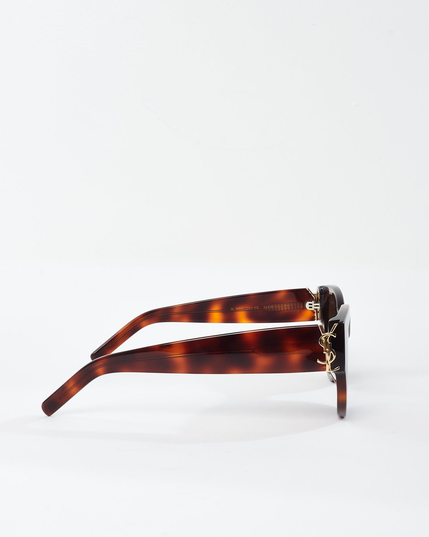 Saint Laurent Brown Tortoise Gold Logo Cat Eye Sunglasses