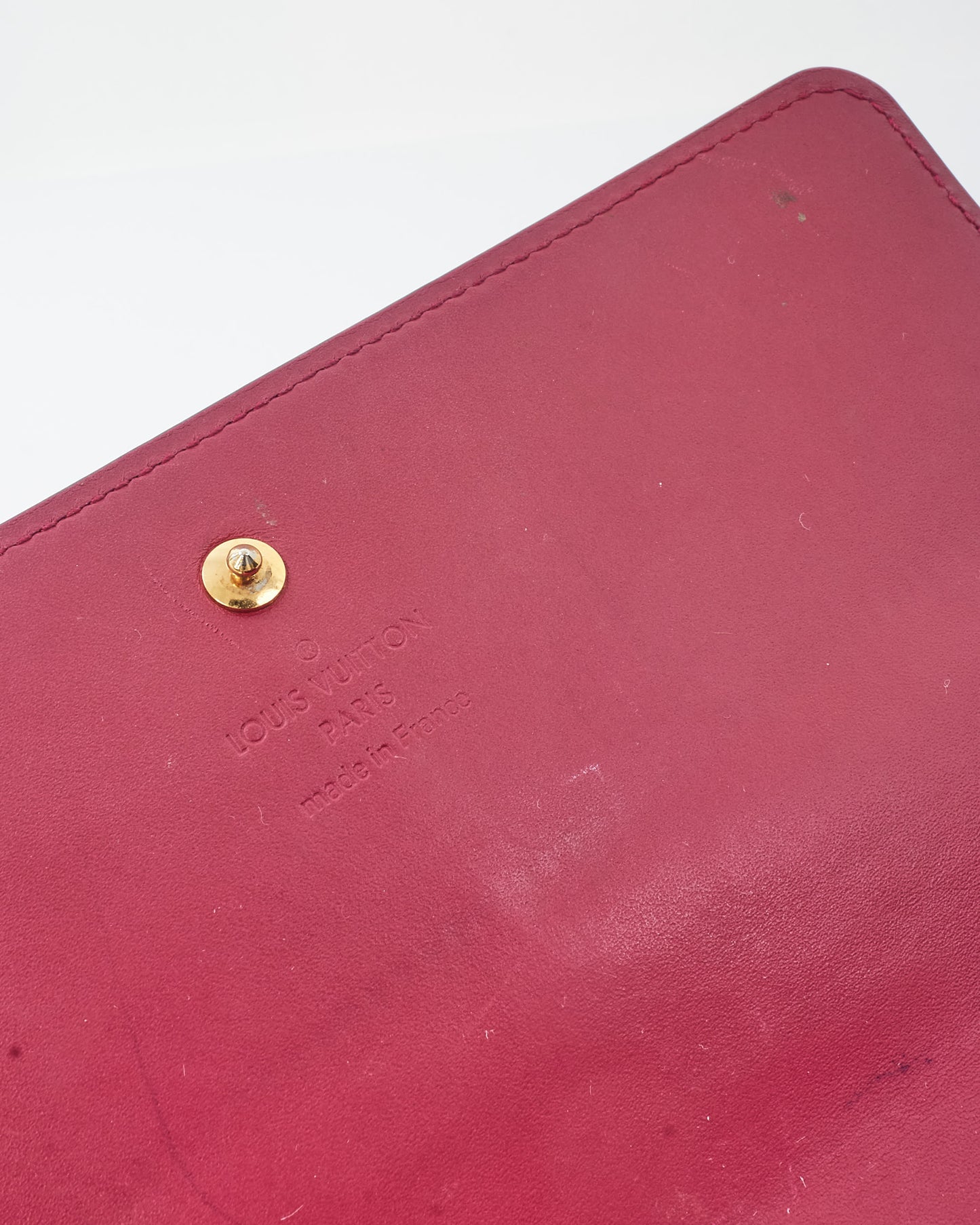 Louis Vuitton Red Fuchsia Monogram Vernis Chain Wallet