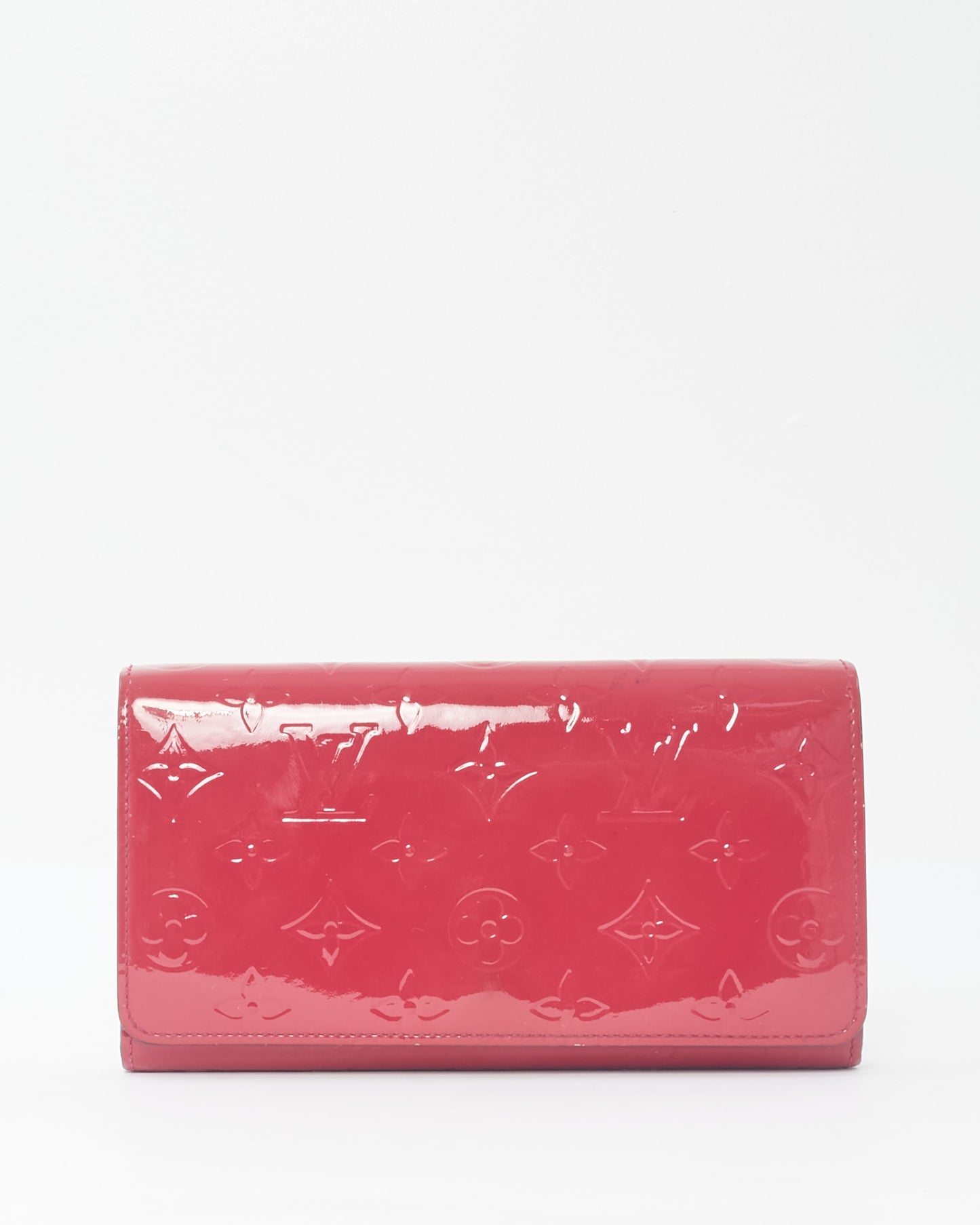 Louis Vuitton Red Fuchsia Monogram Vernis Chain Wallet