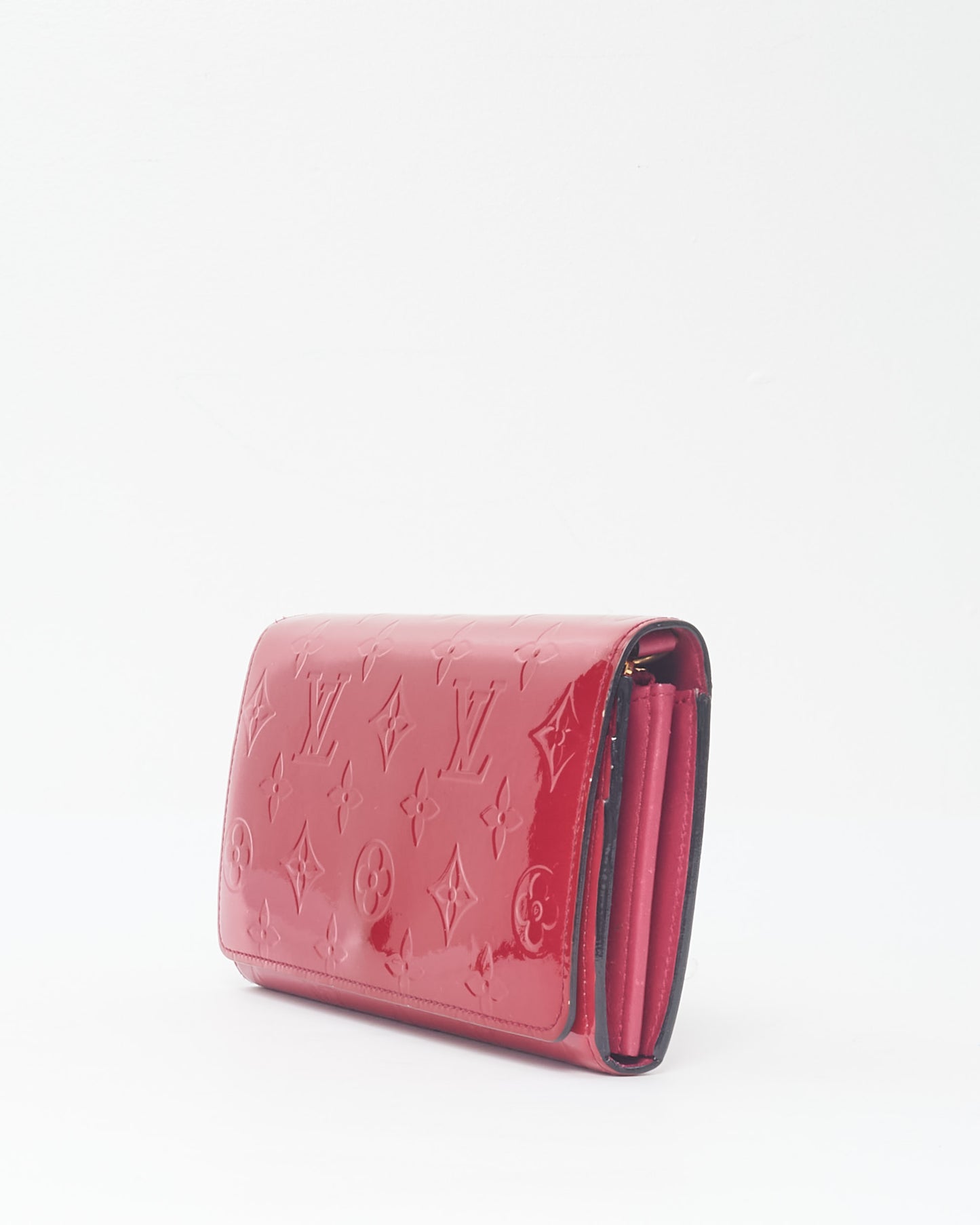 Louis Vuitton Red Fuchsia Monogram Vernis Chain Wallet