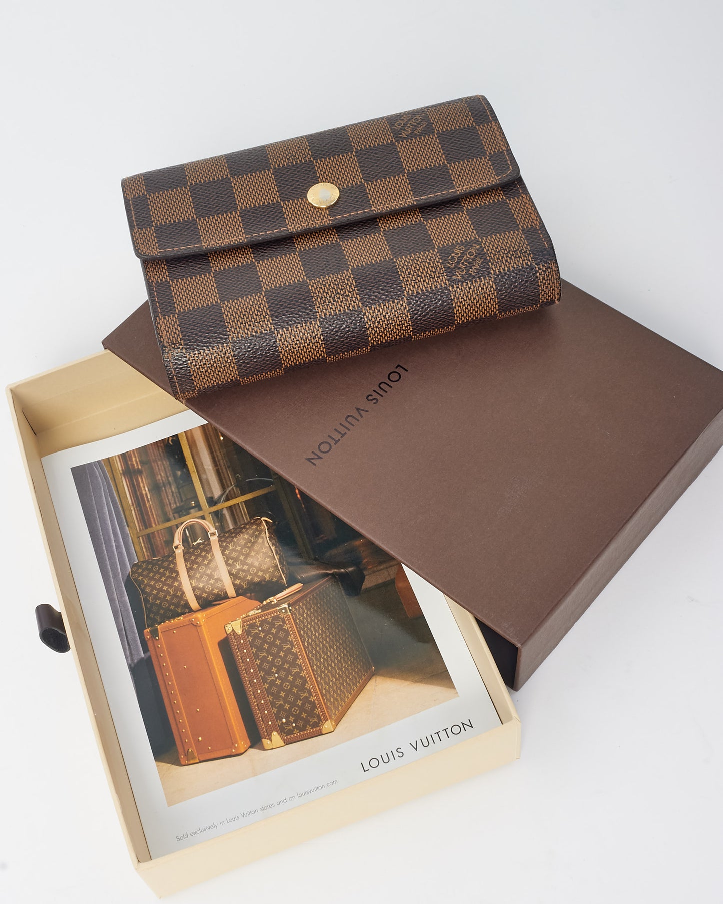 Louis Vuitton Damier Ebene Canvas Trifold French Wallet