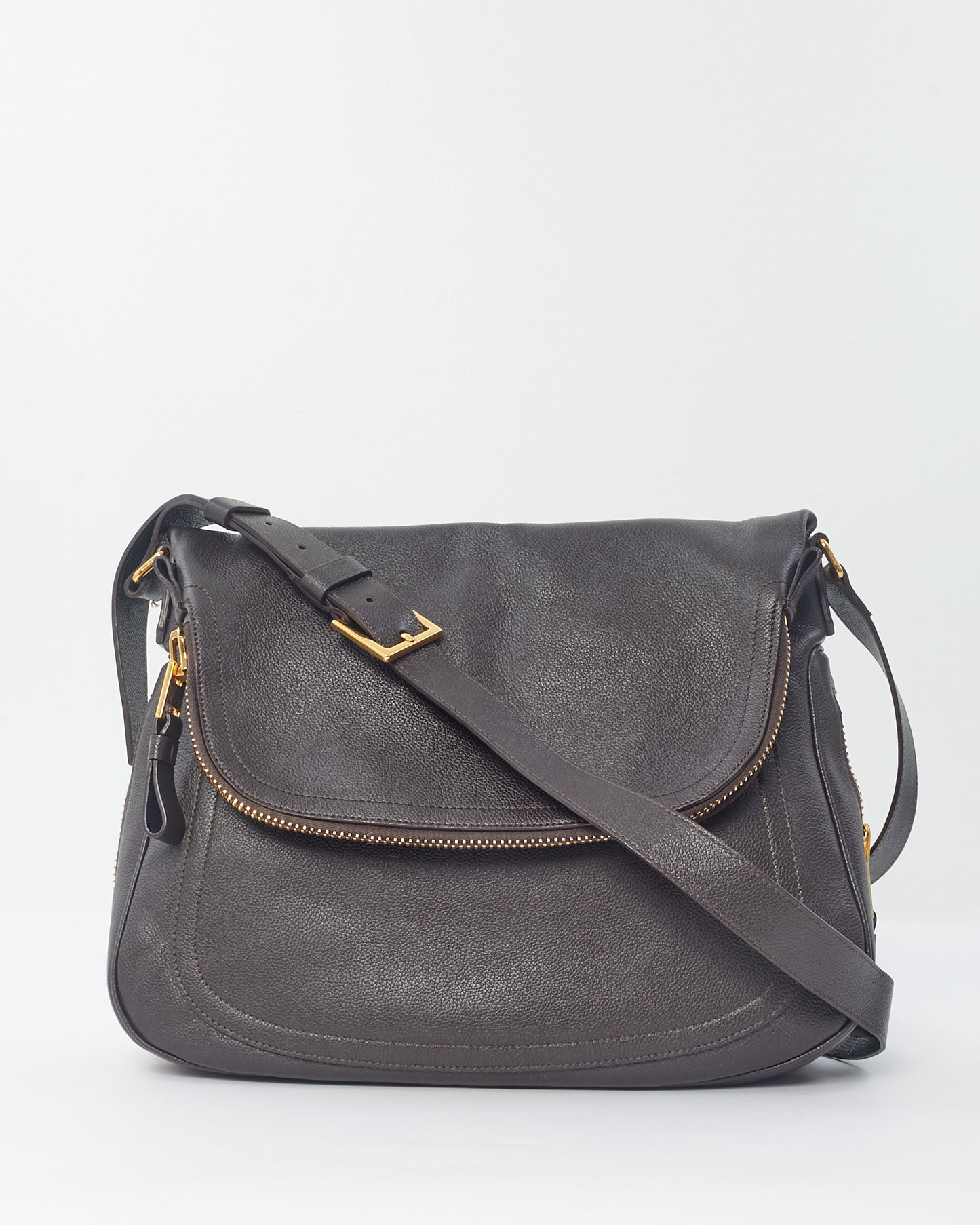 Tom Ford Brown Leather Jennifer Messenger Bag