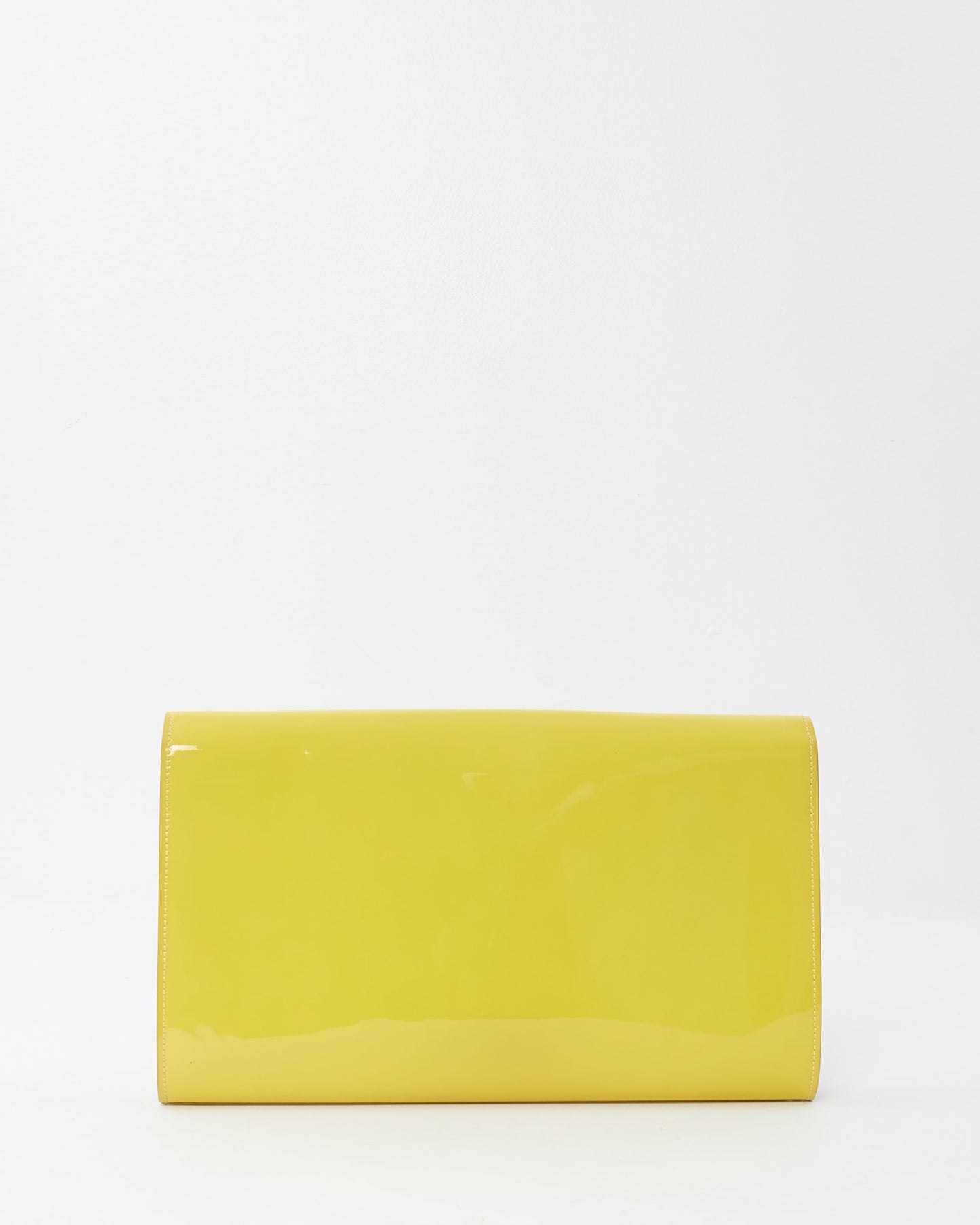 Saint Laurent Neon Yellow Patent Leather Belle De Jour Clutch