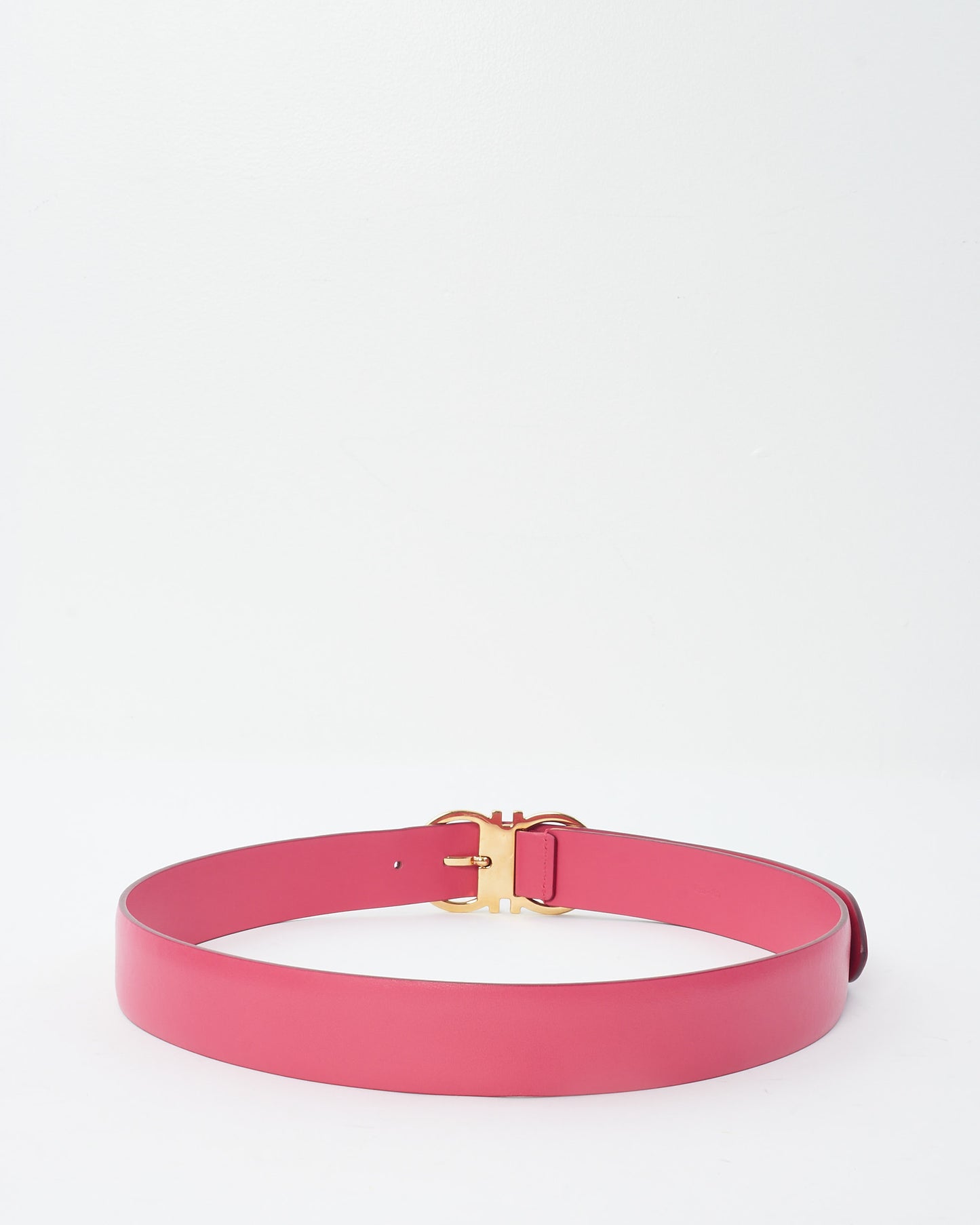 Salvatore Ferragamo Pink Leather Gancini Belt - 85