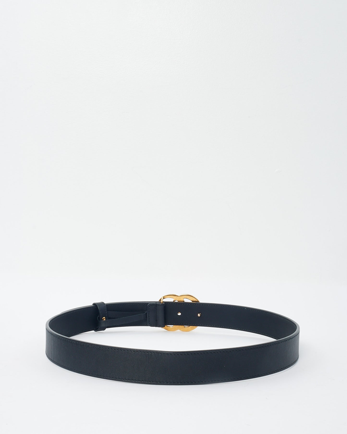 Gucci Black Leather GG Marmont Belt GHW - 80/32