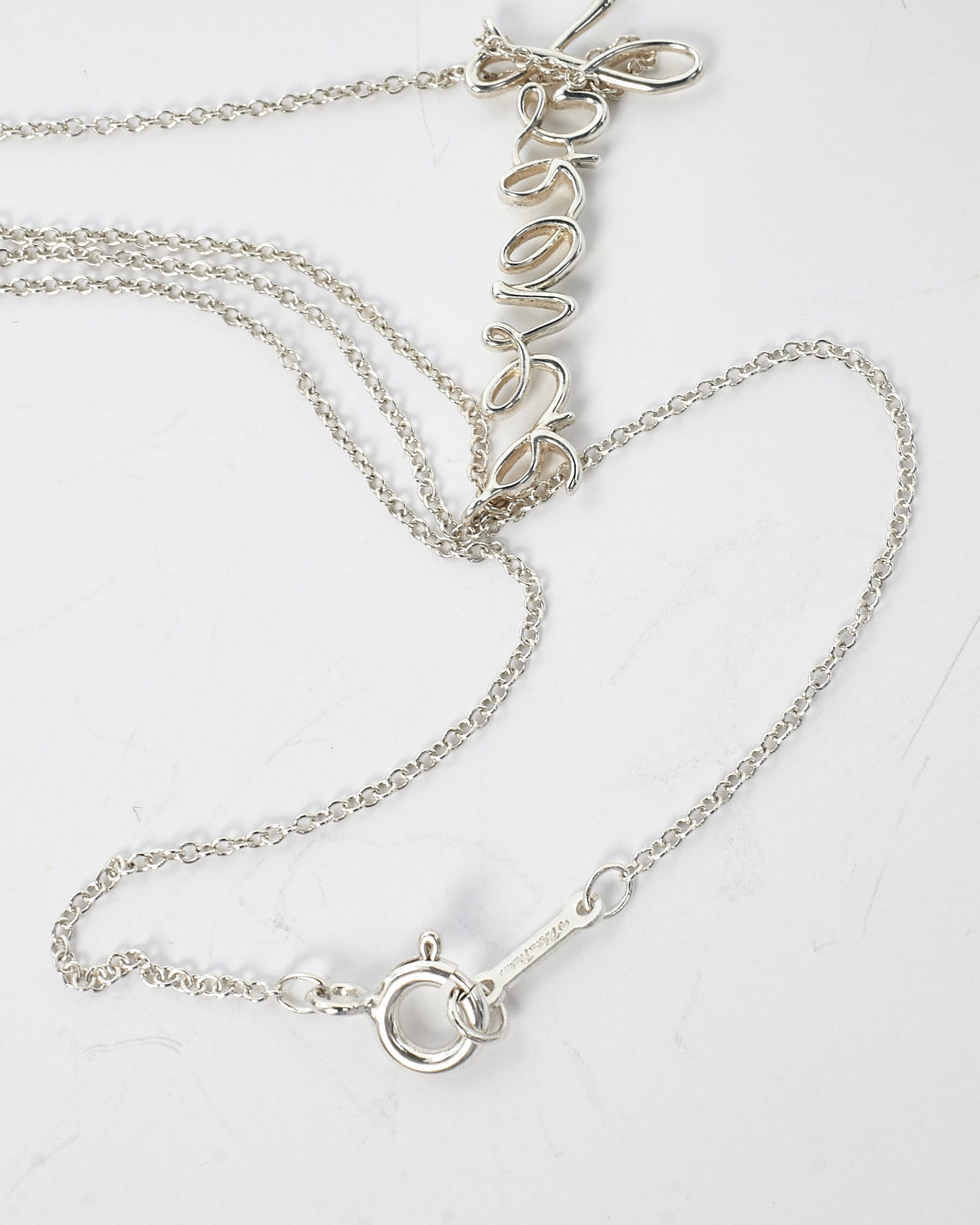 Tiffany & Co. Silver Paloma's Graffiti Cursive Forever Necklace