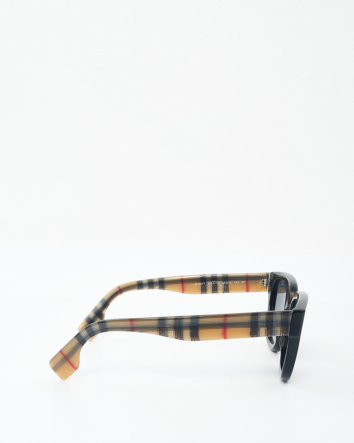 Burberry Black Acetate & Plaid Wayfarer B4277 3757/T3 Sunglasses