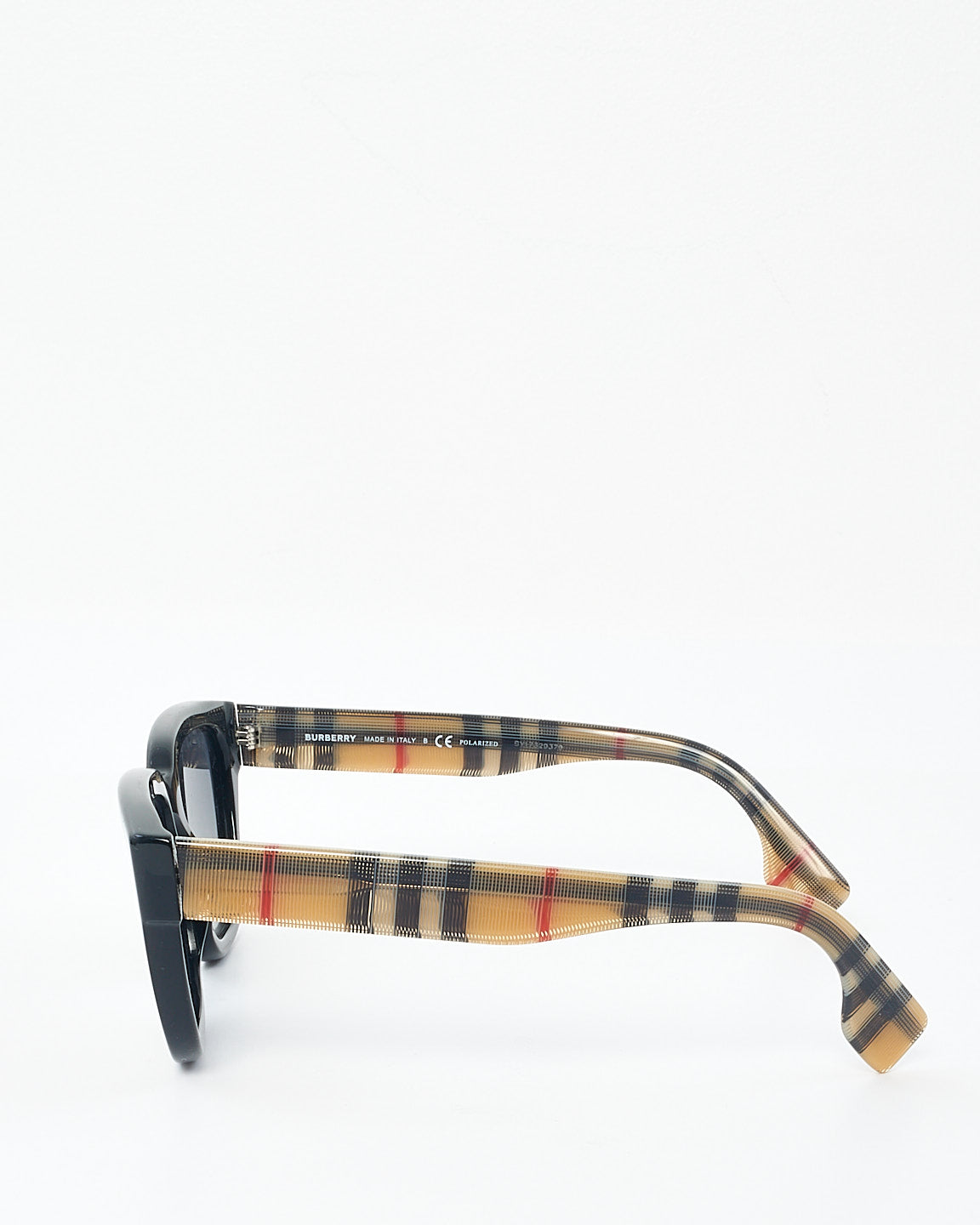 Burberry Black Acetate & Plaid Wayfarer B4277 3757/T3 Sunglasses