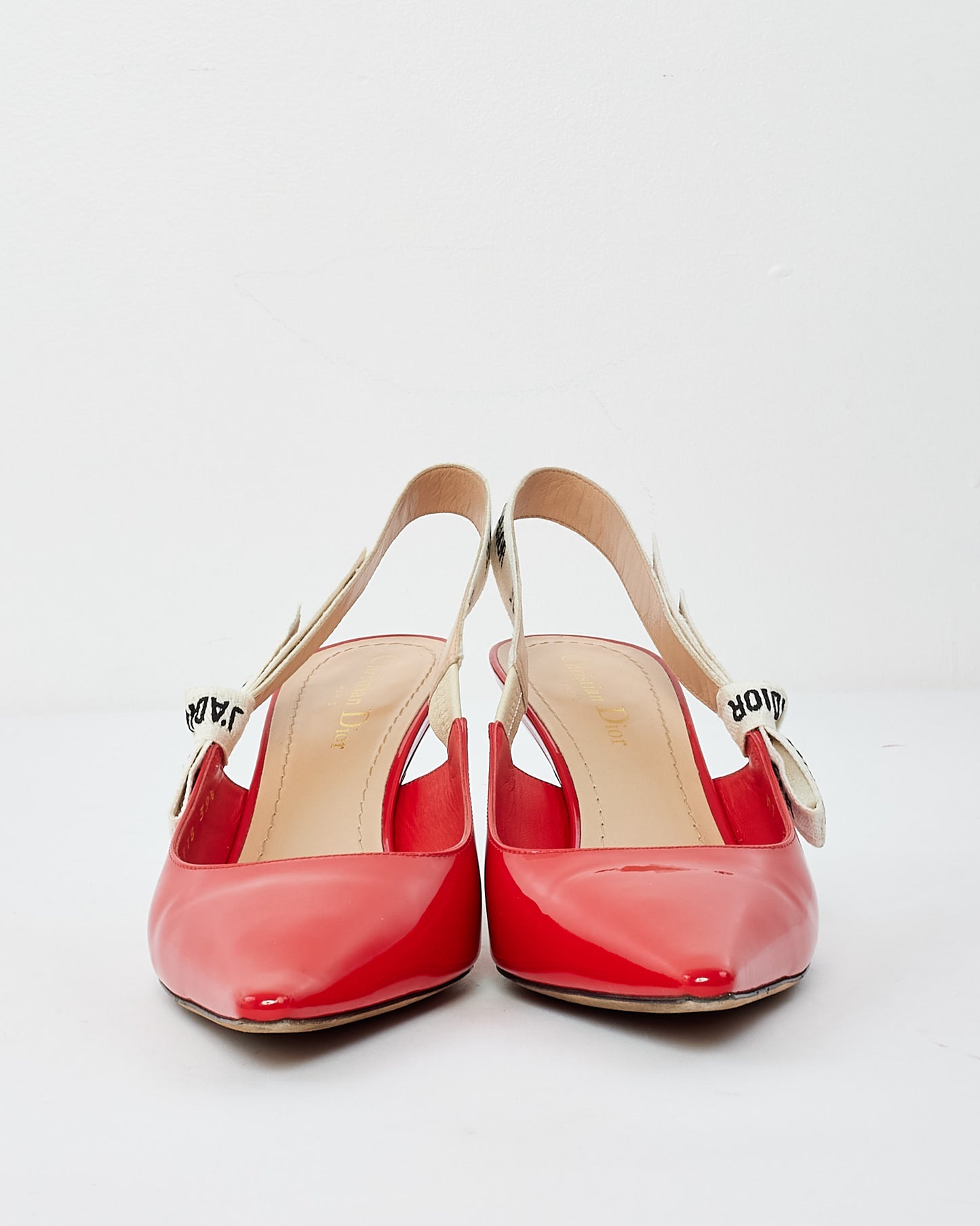 Dior Red Patent Leather J'Adior 60 MM Slingback Pumps - 39.5