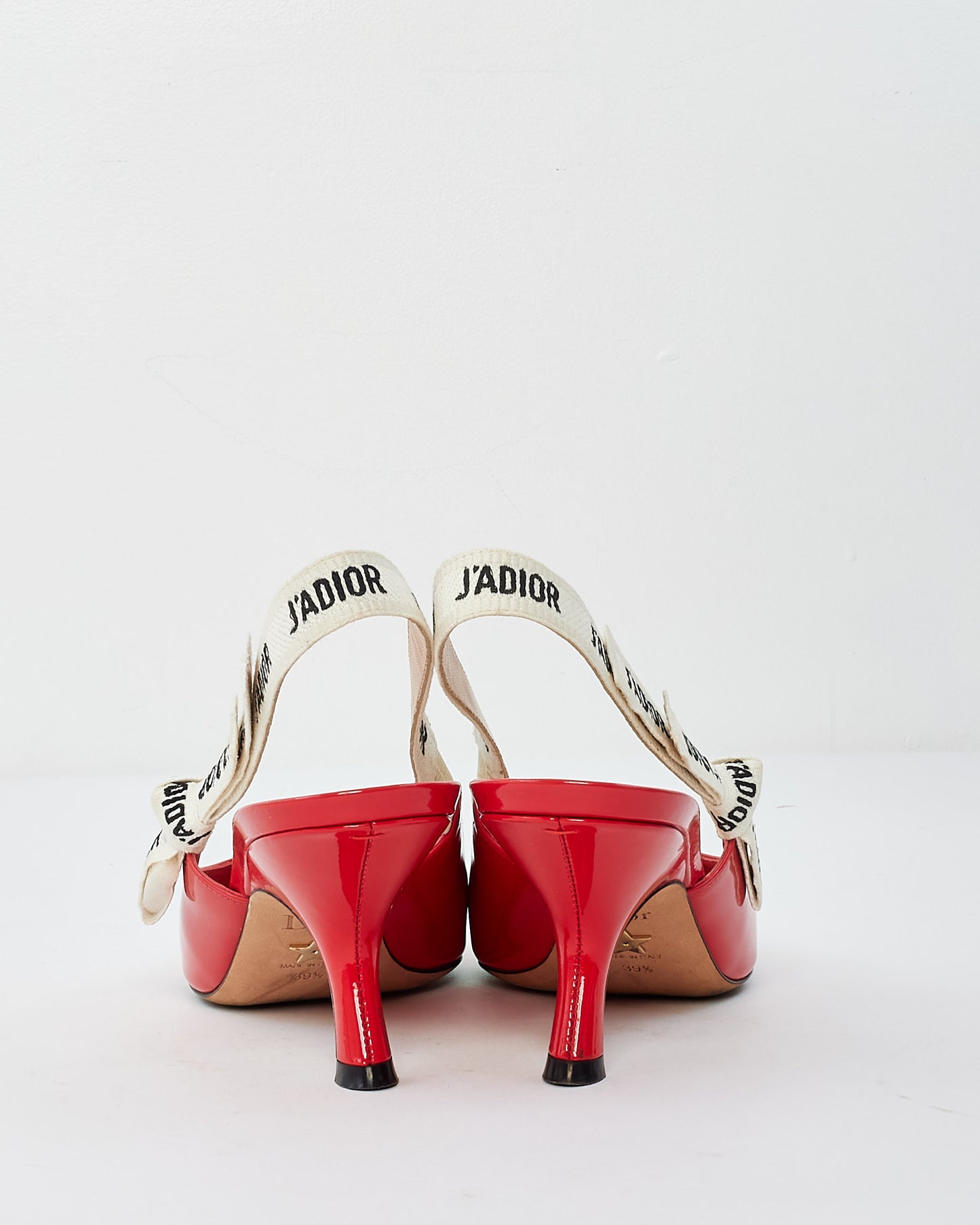 Dior Red Patent Leather J'Adior 60 MM Slingback Pumps - 39.5