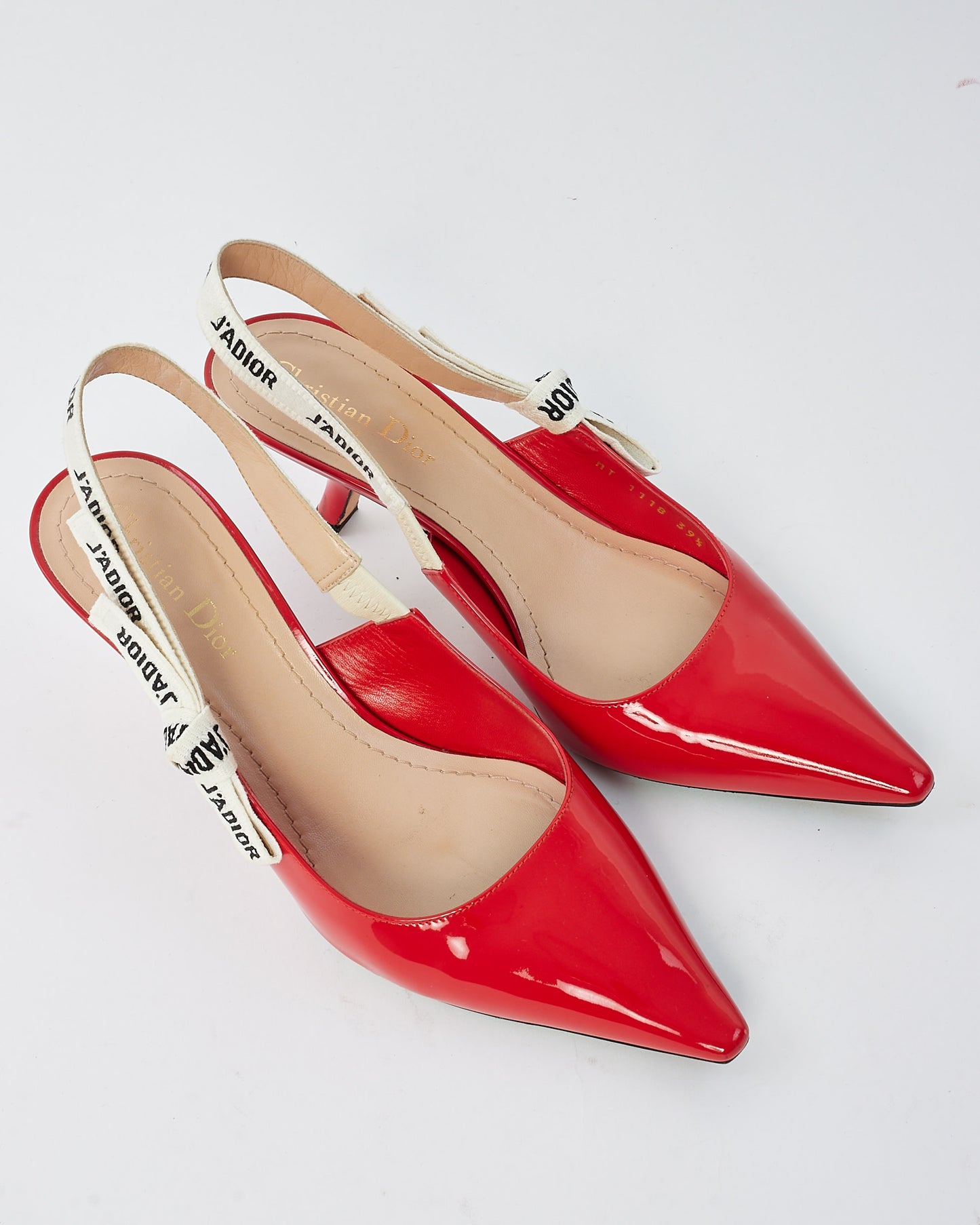 Dior Red Patent Leather J'Adior 60 MM Slingback Pumps - 39.5