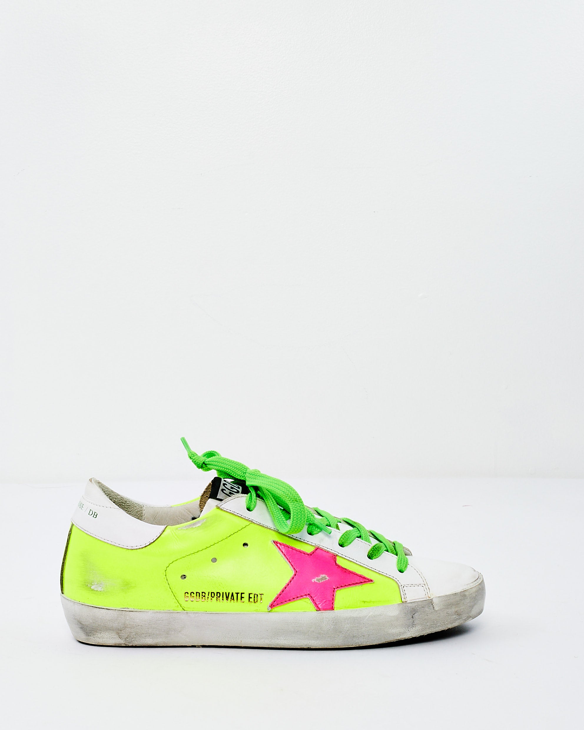 Buy Golden Goose White Neon Yellow Pink Star Low Top Sneakers 37 Authenticated Pre Owned RETYCHE