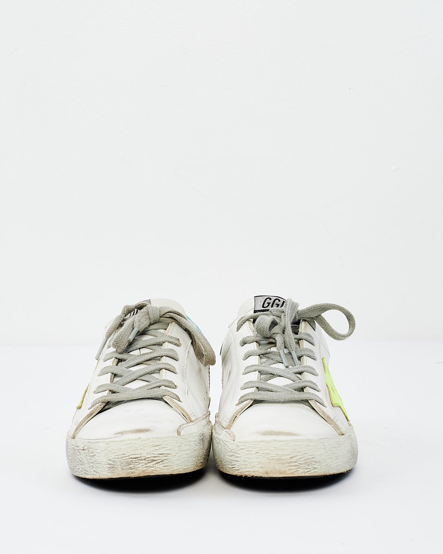 Golden Goose White & Yellow Star Leather Low Top Sneakers - 37