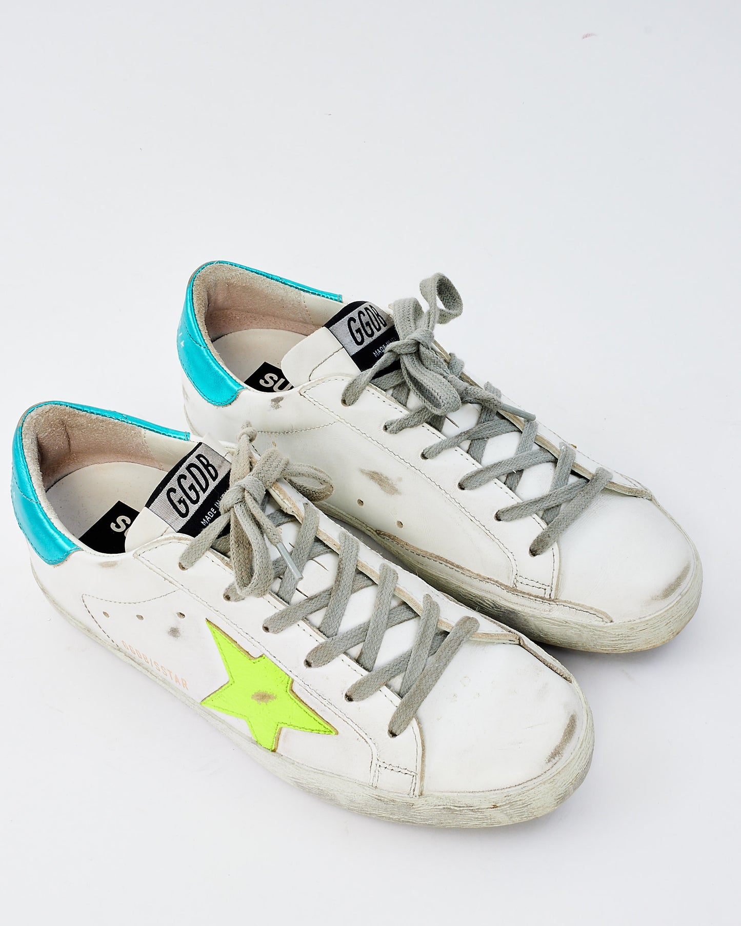 Golden Goose White & Yellow Star Leather Low Top Sneakers - 37