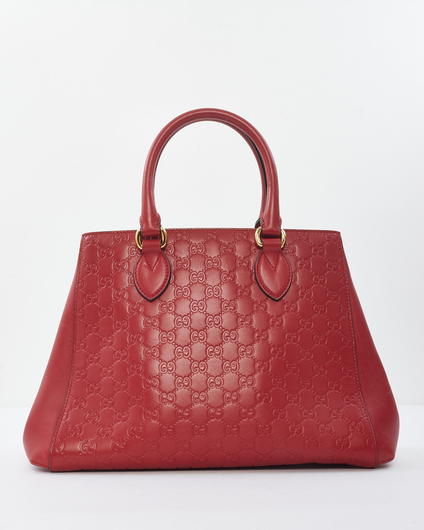 Gucci Red Leather Guccissima Tote Bag W/ Shoulder Strap