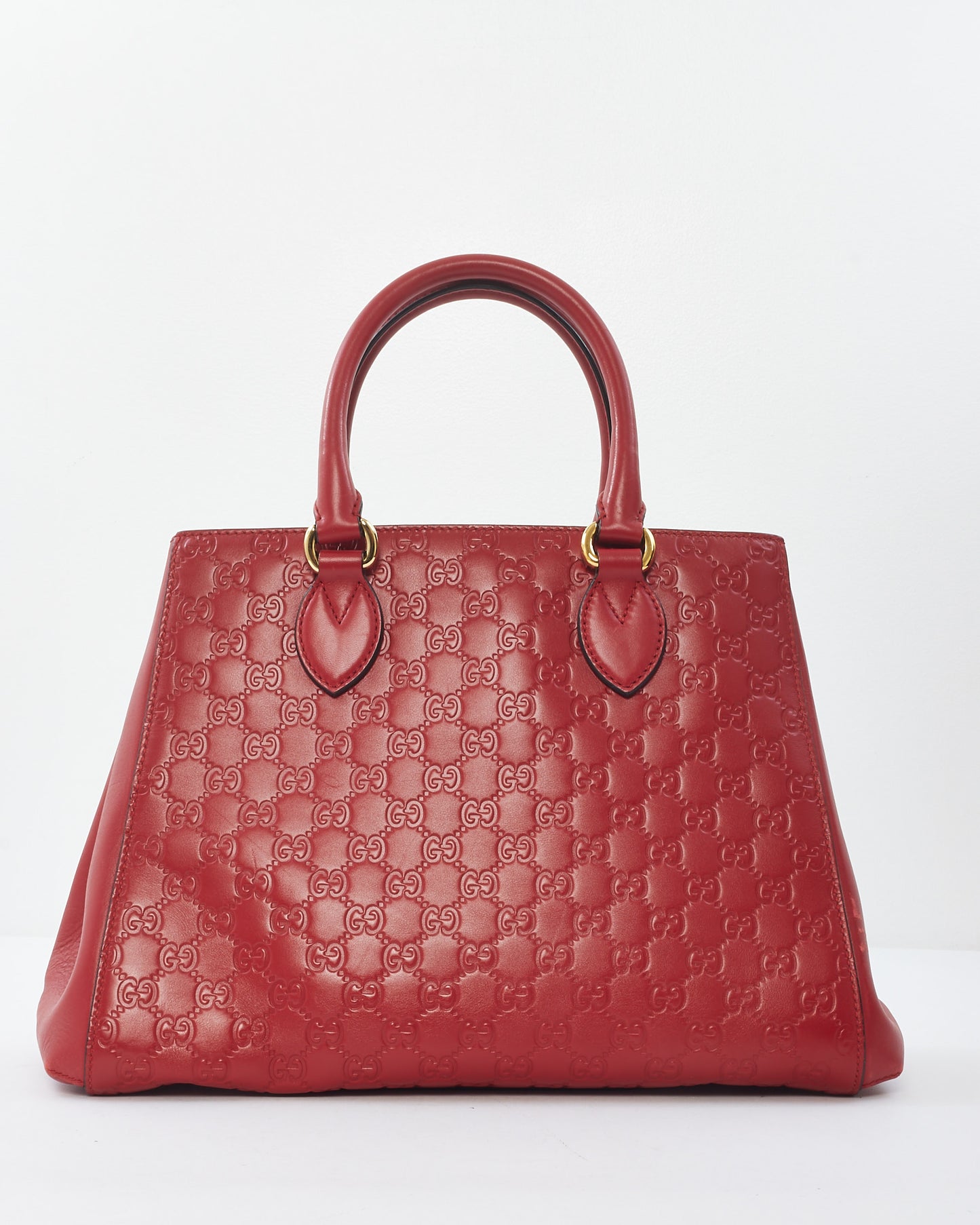 Gucci Red Leather Guccissima Tote Bag W/ Shoulder Strap