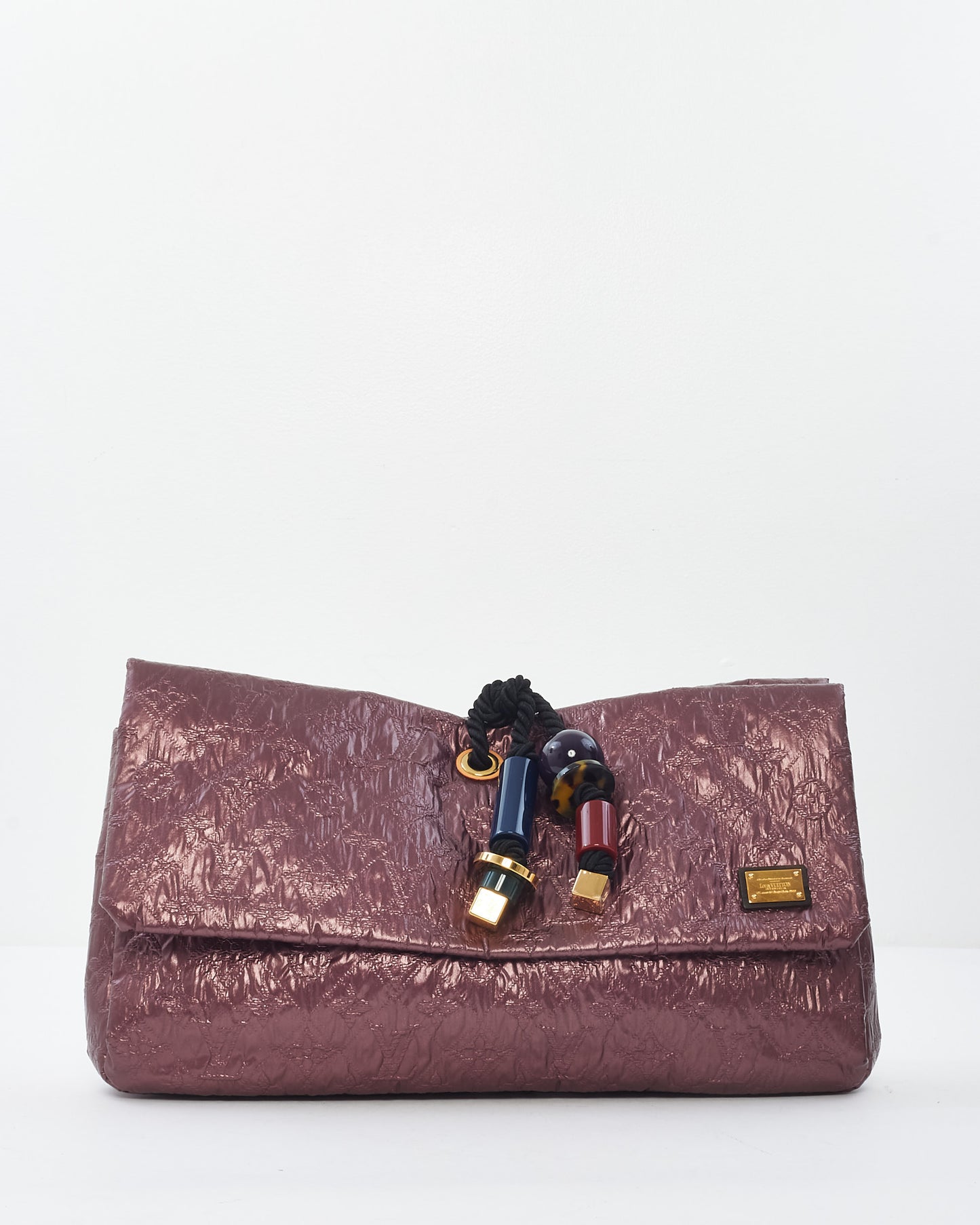 Louis Vuitton Burgundy Monogram Quilted Leather Jacquard Limelight African Queen Clutch Mara