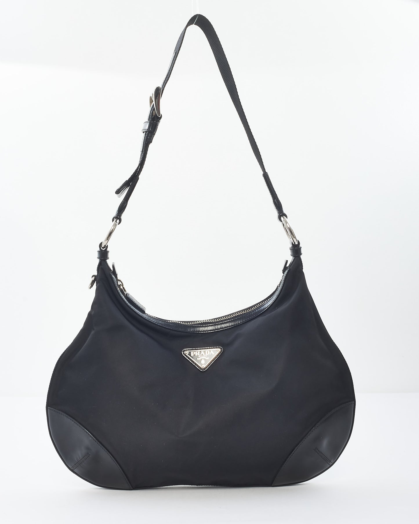 Prada Black Nylon Hobo Shoulder Bag